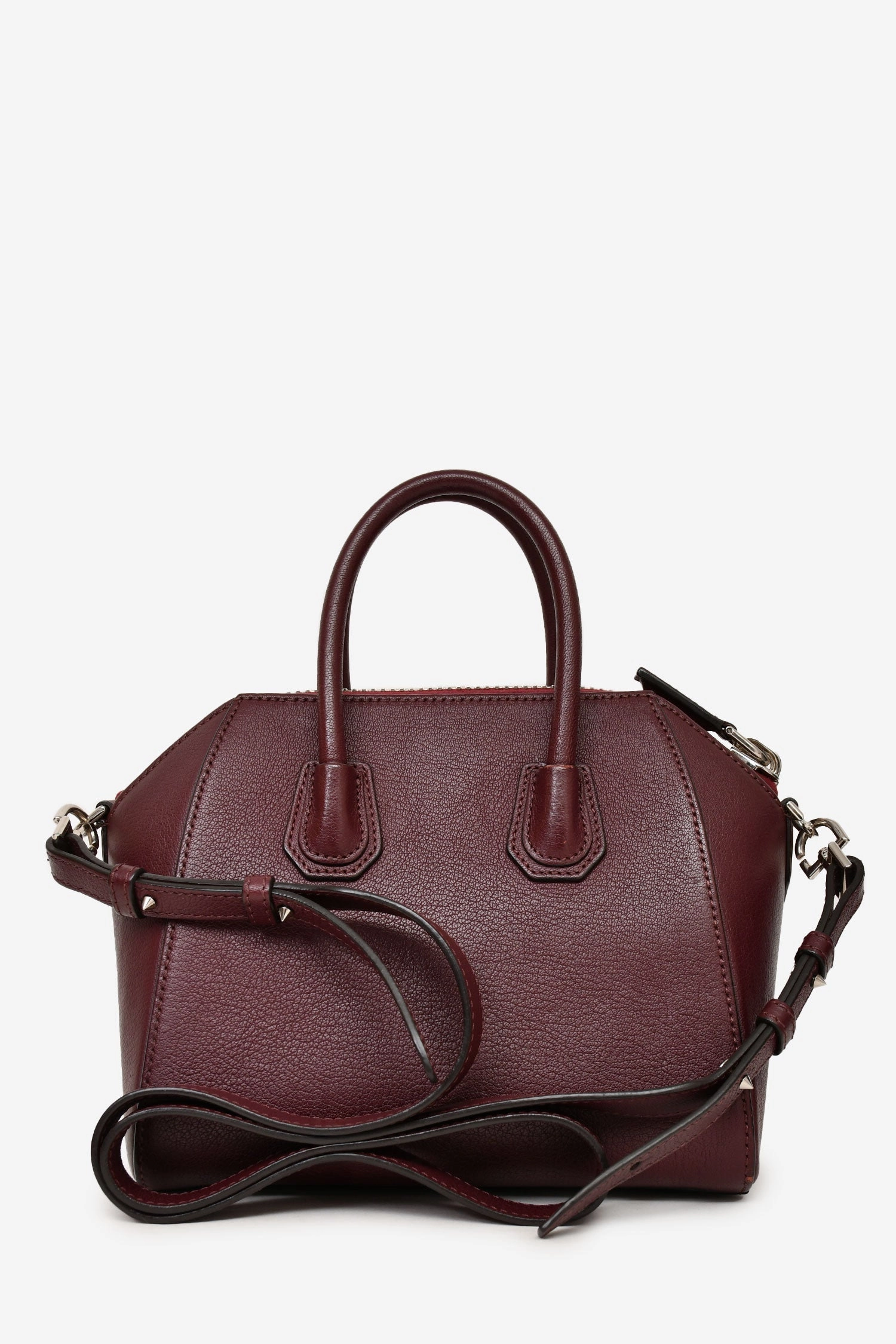 Givenchy Burgundy Mini Antigona Top Handle with Strap