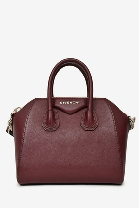 Givenchy Burgundy Mini Antigona Top Handle with Strap