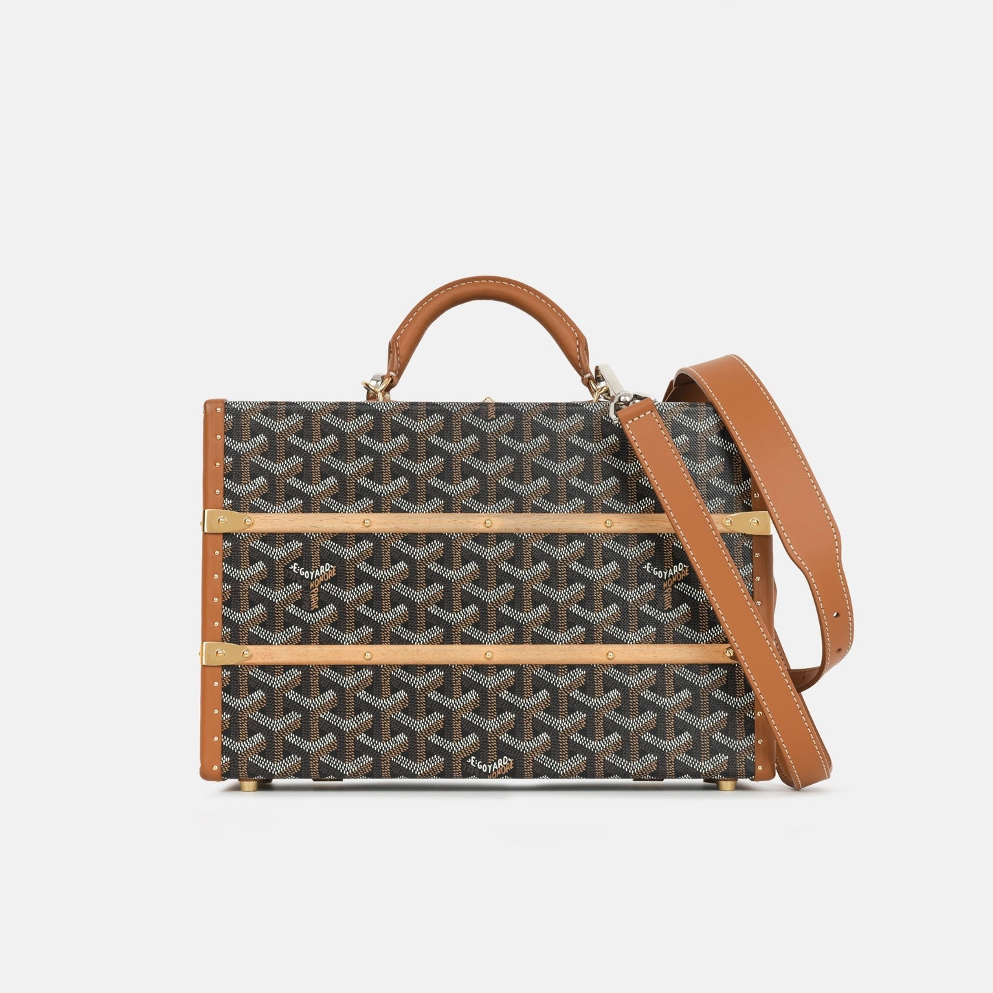 Goyard Goyard - Palace MM Trunk - Black/Tan Goyardine GHW - Pre-Loved