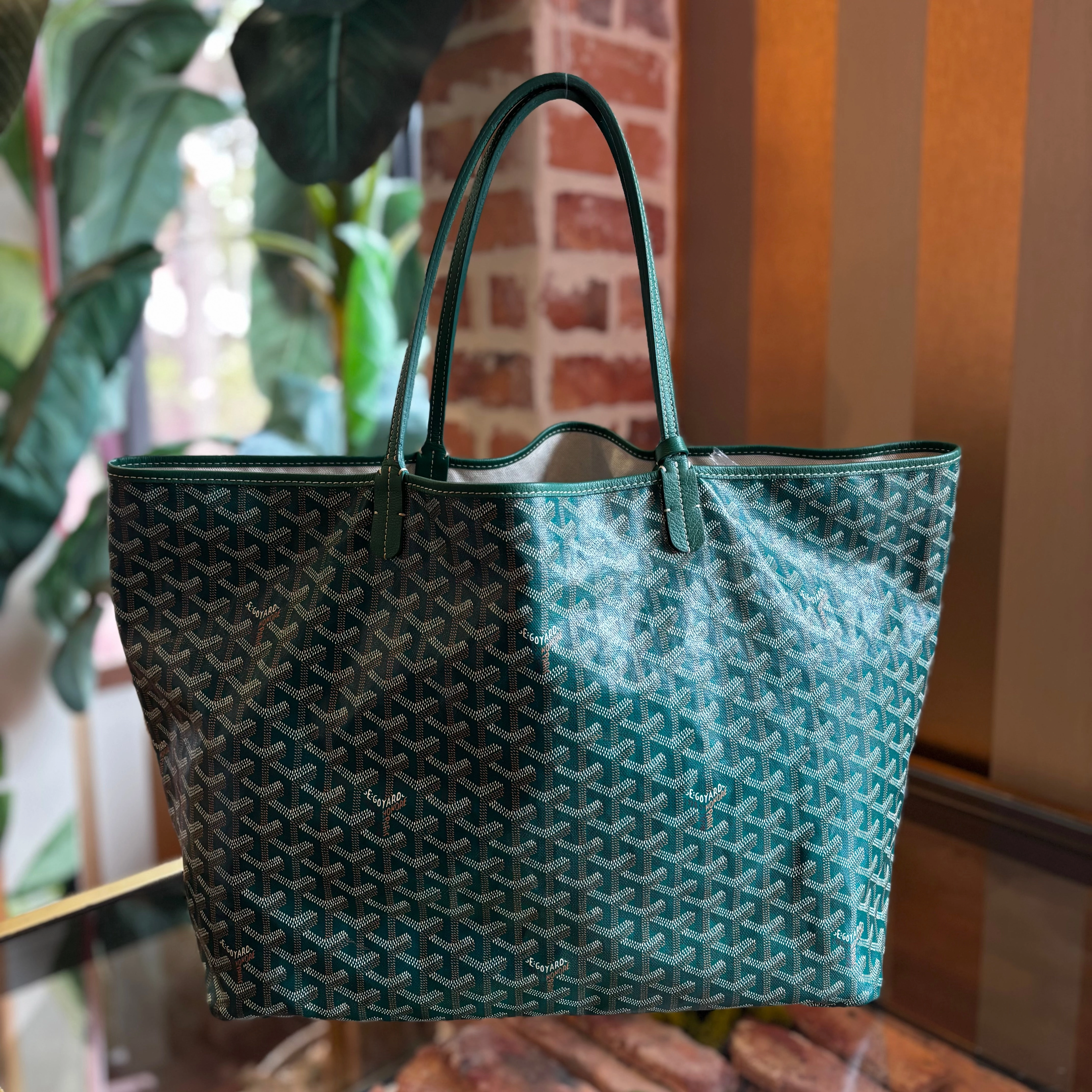 GOYARD Green Goyardine St. Louis Tote GM