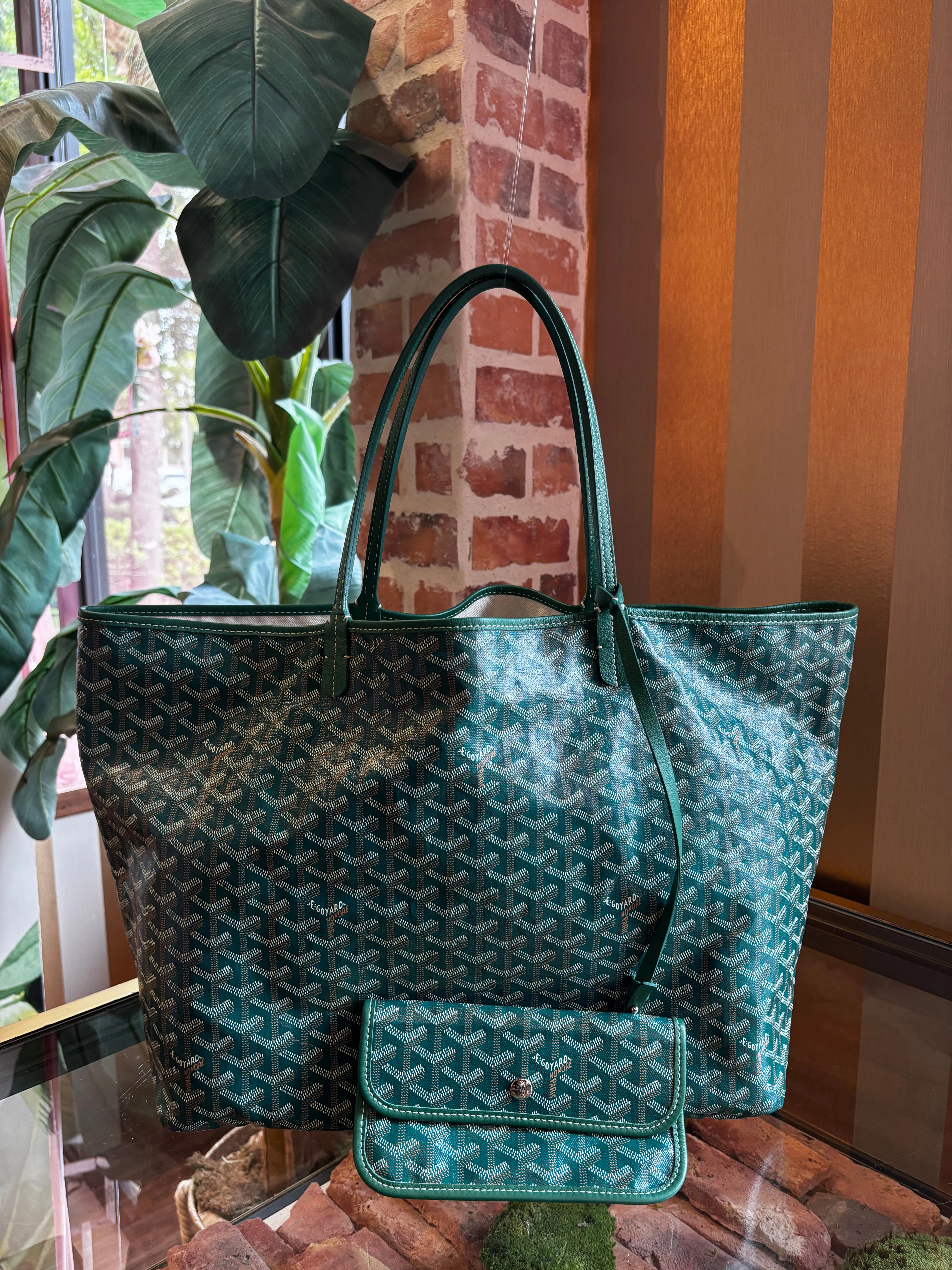 GOYARD Green Goyardine St. Louis Tote GM