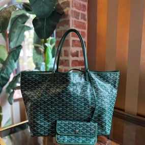 GOYARD Green Goyardine St. Louis Tote GM