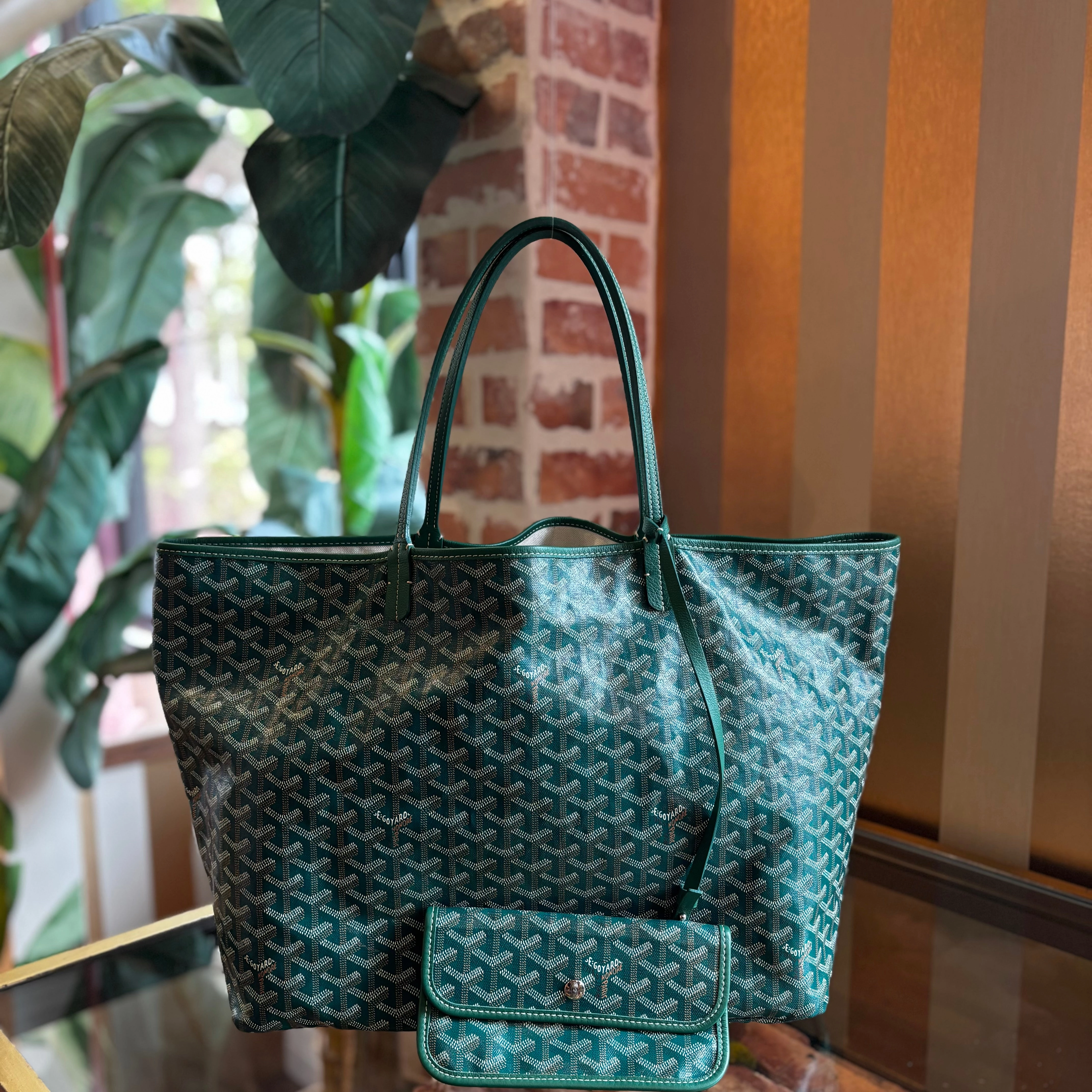 GOYARD Green Goyardine St. Louis Tote GM