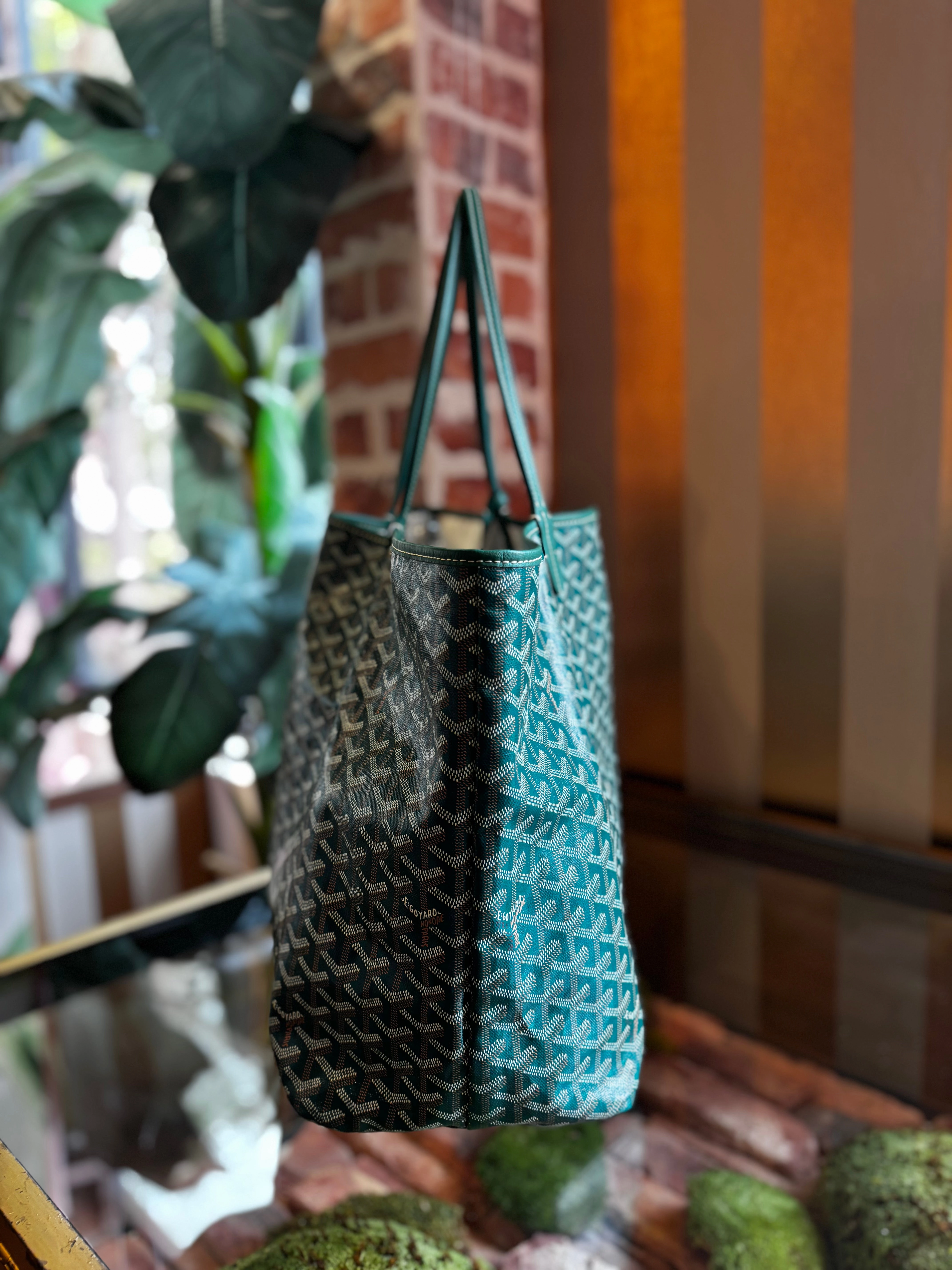 GOYARD Green Goyardine St. Louis Tote GM