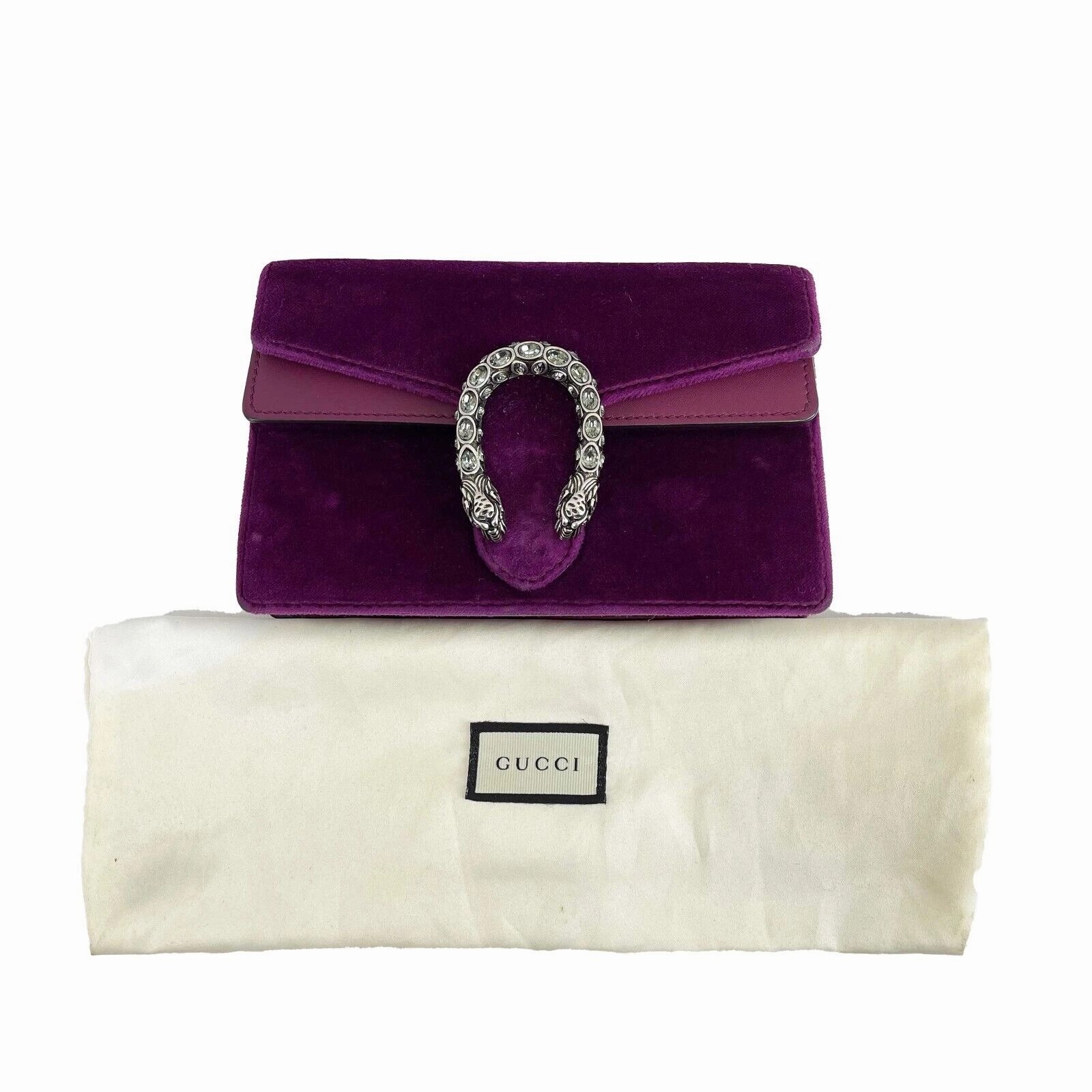GUCCI - Dionsysus Super Mini - Purple Velvet w/ Removable Chain Crossbody Strap