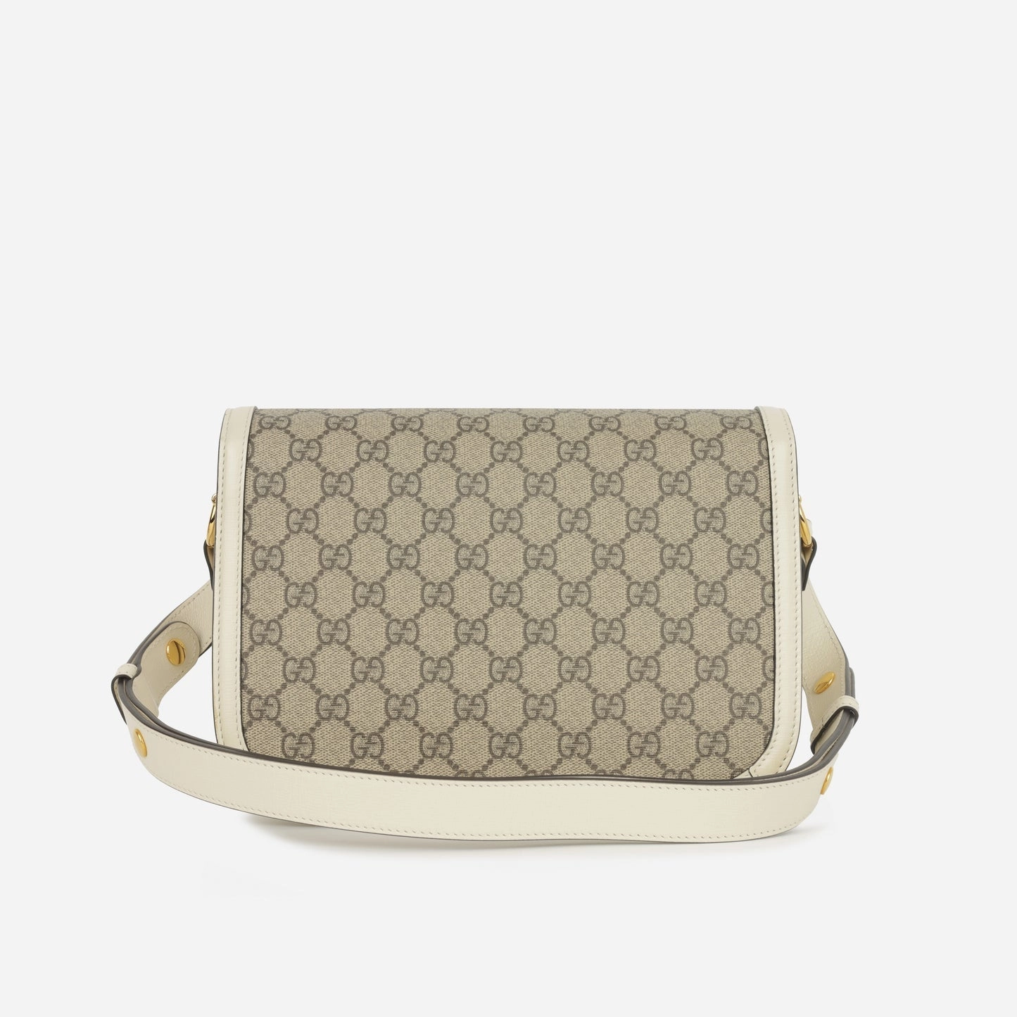 Gucci - Small Horsebit Crossbody 1955 - White GG Supreme canvas GHW - Pre-Loved