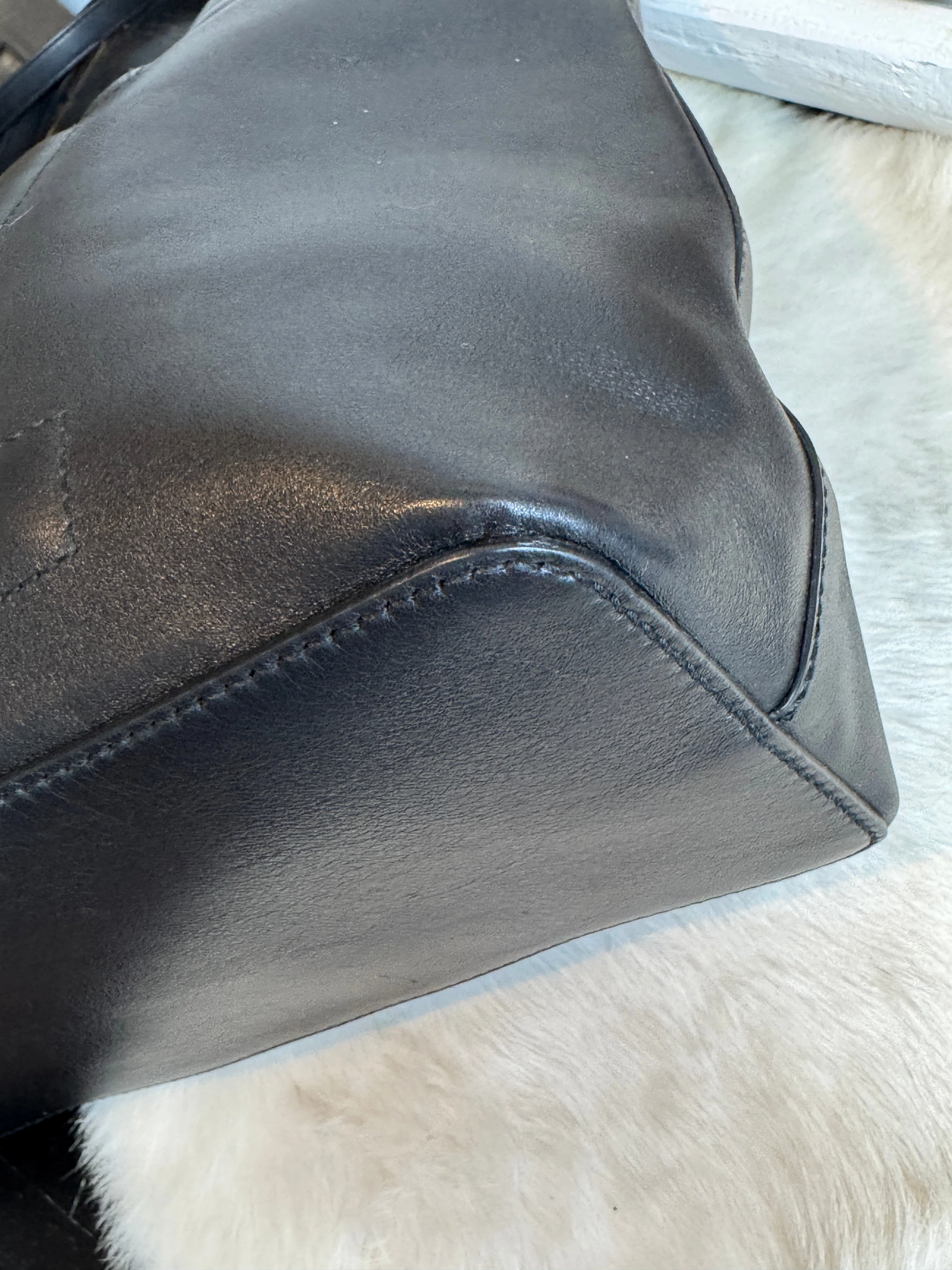GUCCI Apollo Calfskin GG Dadini Embroidered Black Shoulder Tote