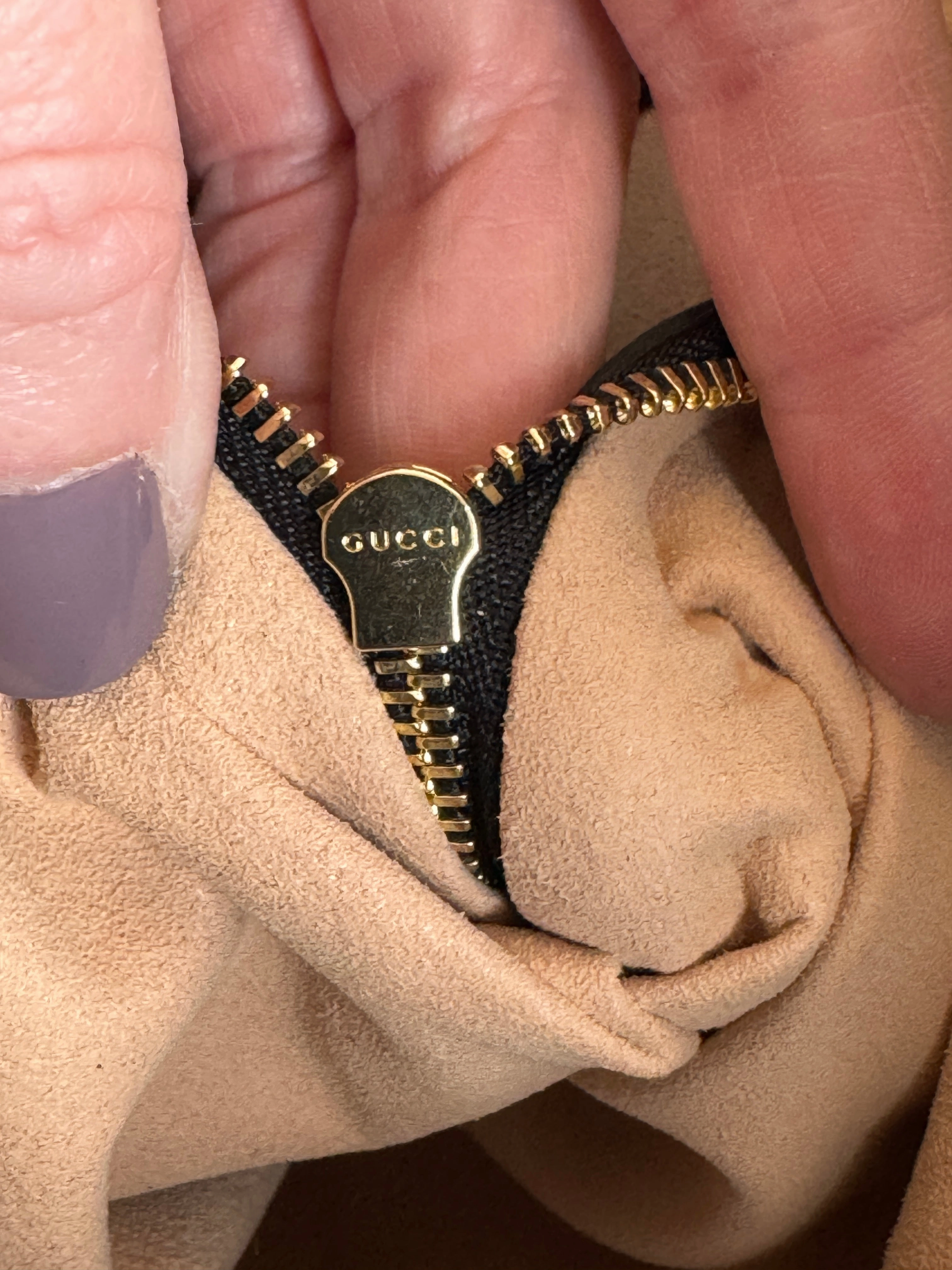 GUCCI Apollo Calfskin GG Dadini Embroidered Black Shoulder Tote