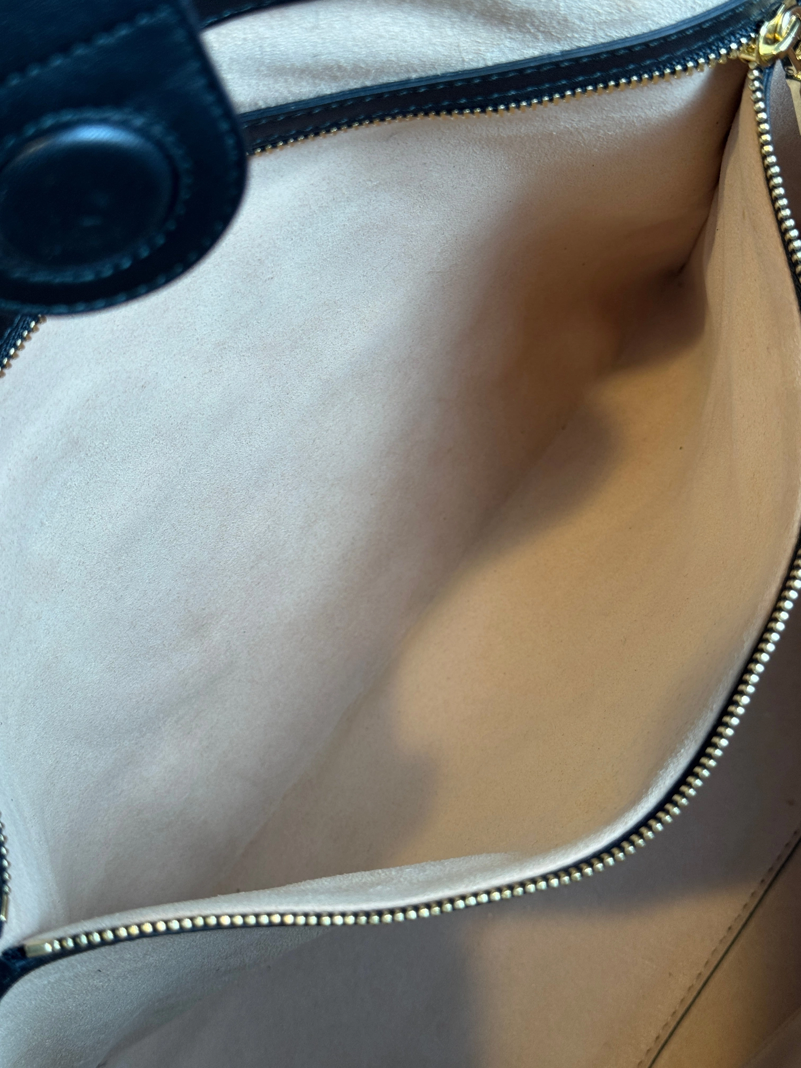 GUCCI Apollo Calfskin GG Dadini Embroidered Black Shoulder Tote