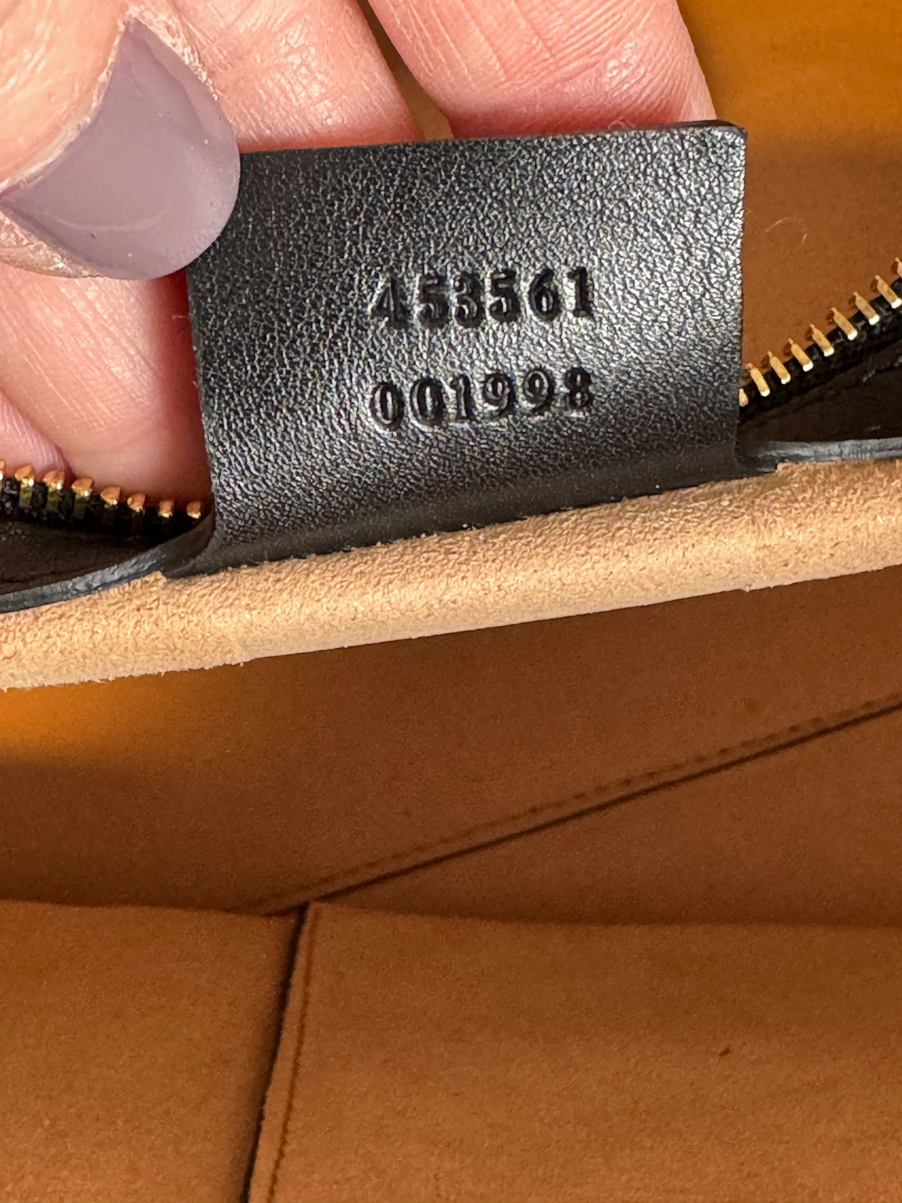 GUCCI Apollo Calfskin GG Dadini Embroidered Black Shoulder Tote
