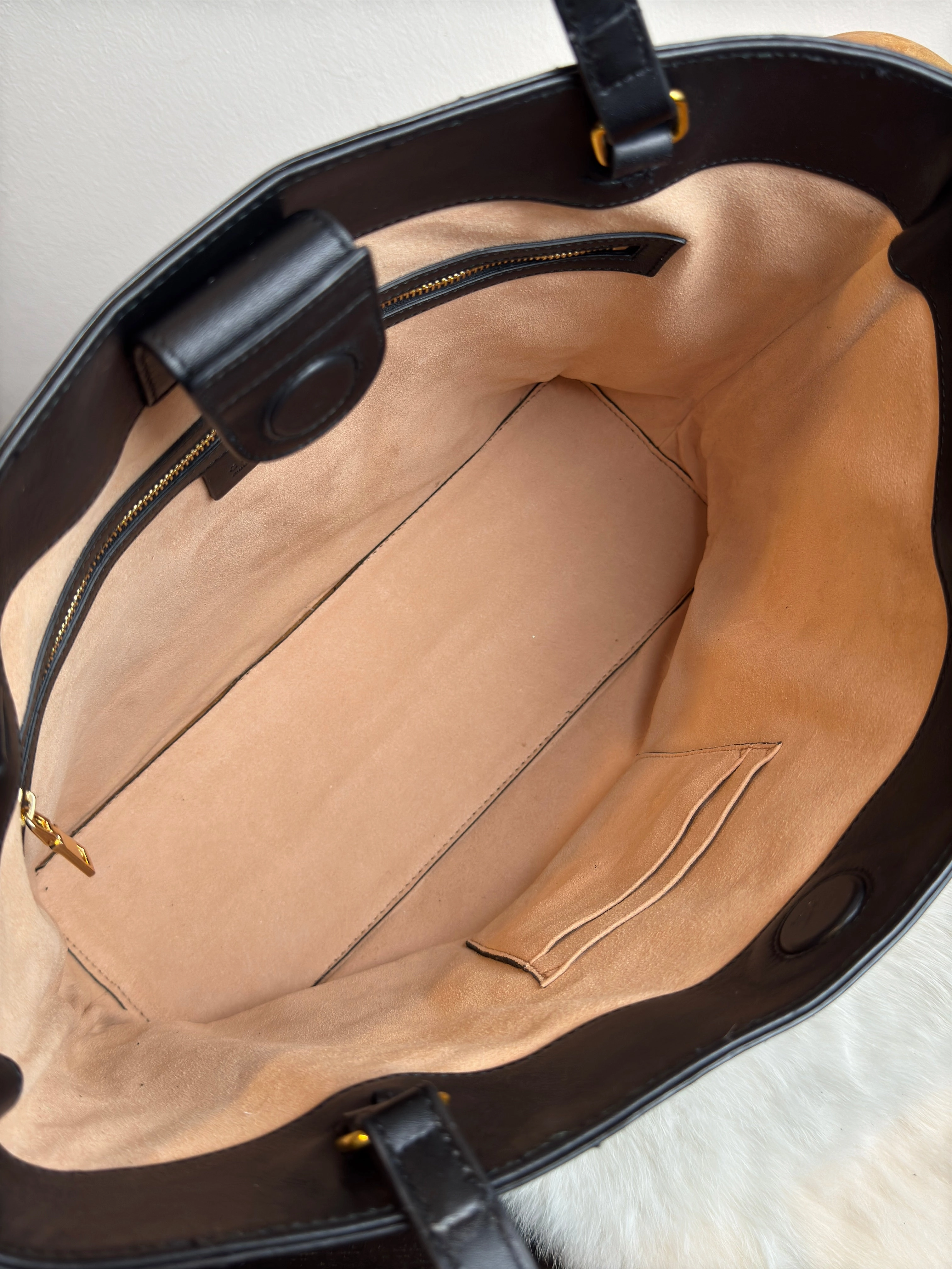 GUCCI Apollo Calfskin GG Dadini Embroidered Black Shoulder Tote