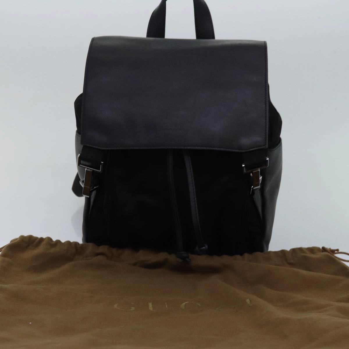 GUCCI Backpack Nylon Leather Black 003 0233  74876