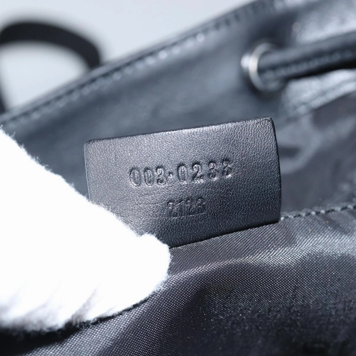 GUCCI Backpack Nylon Leather Black 003 0233  74876