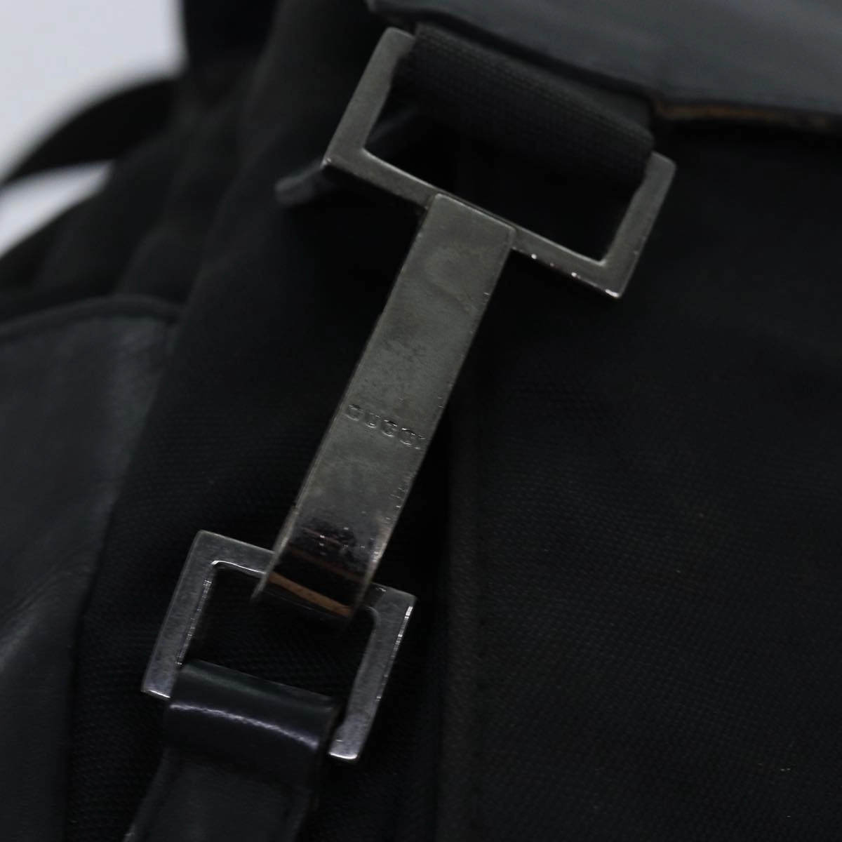 GUCCI Backpack Nylon Leather Black  85892