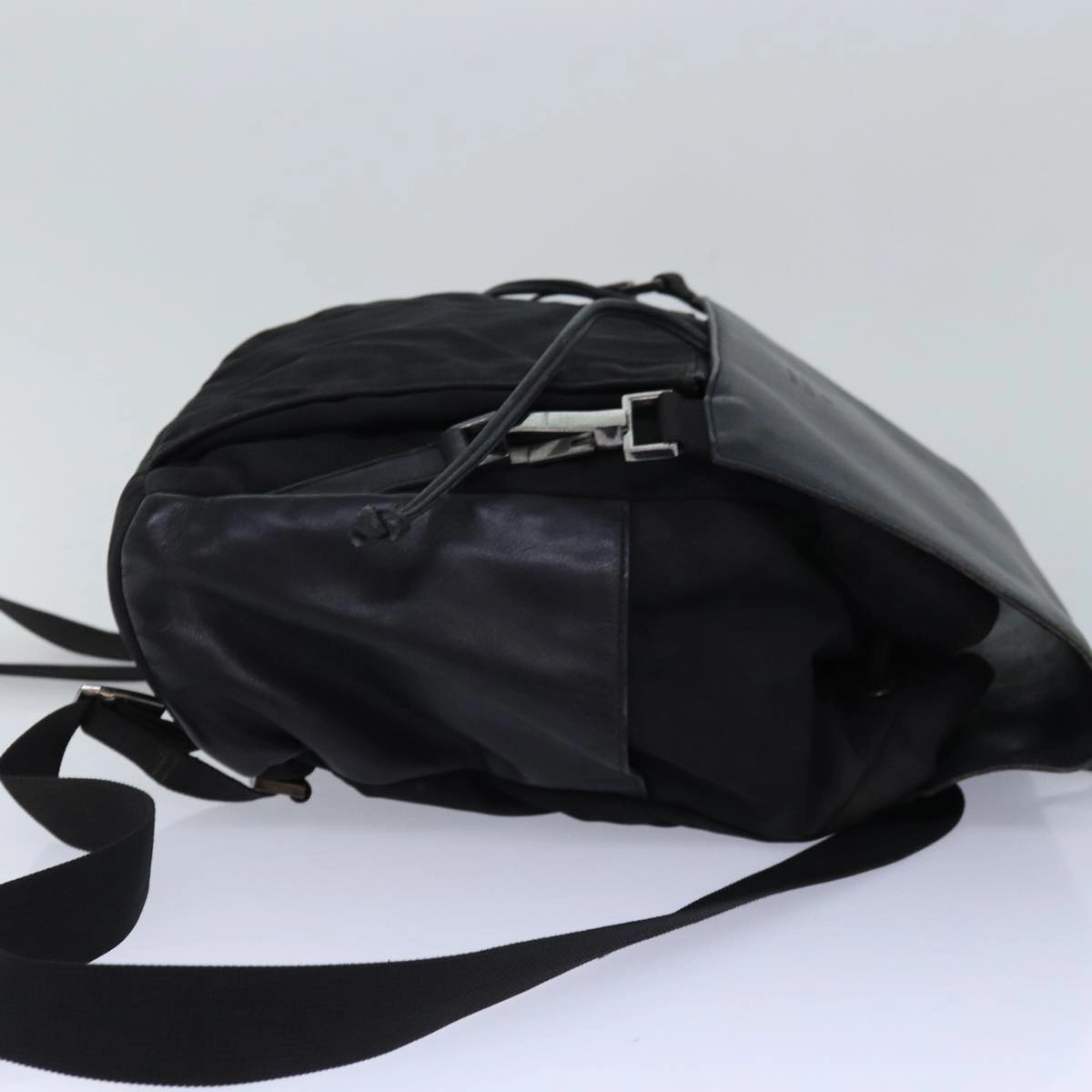 GUCCI Backpack Nylon Leather Black  85892