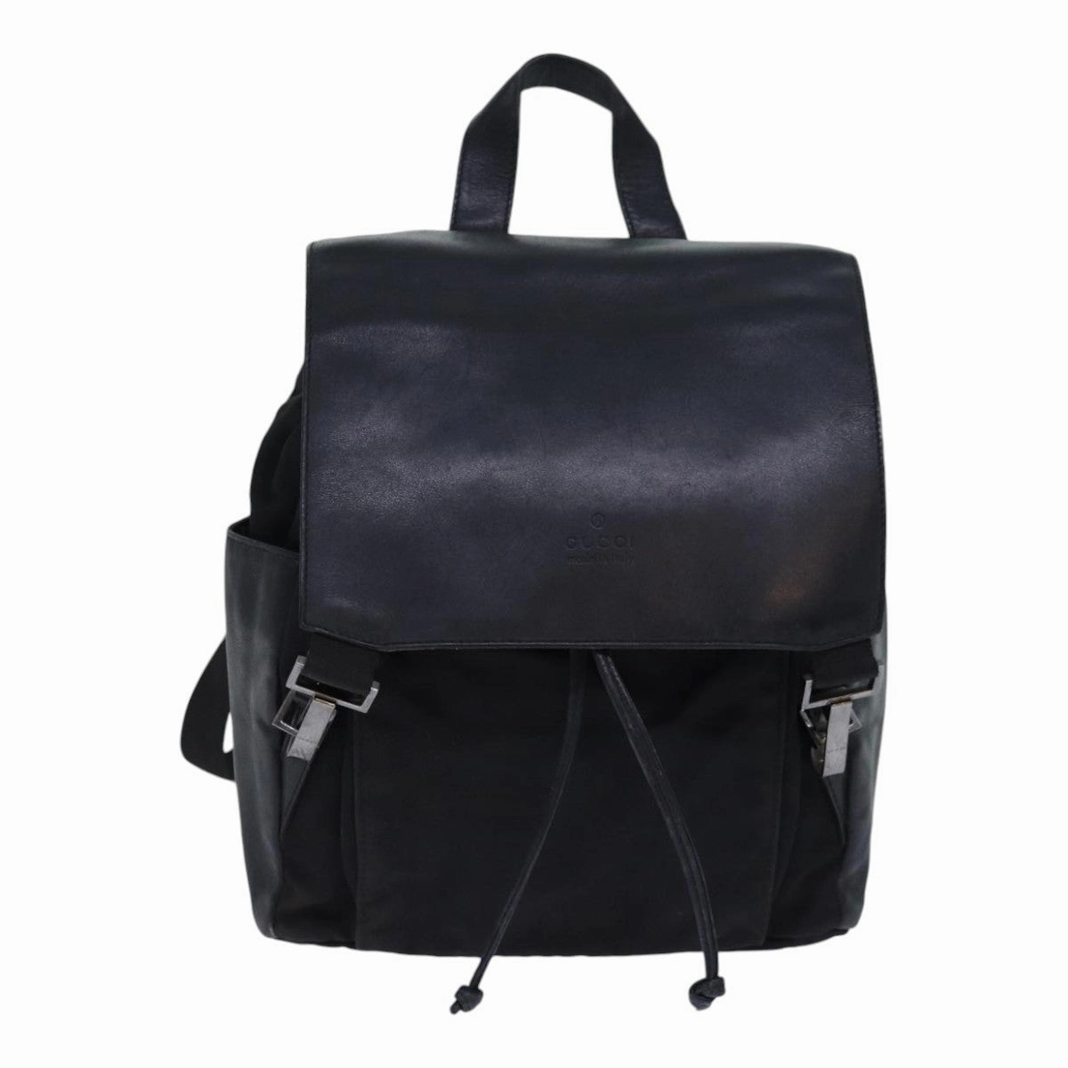 GUCCI Backpack Nylon Leather Black  85892