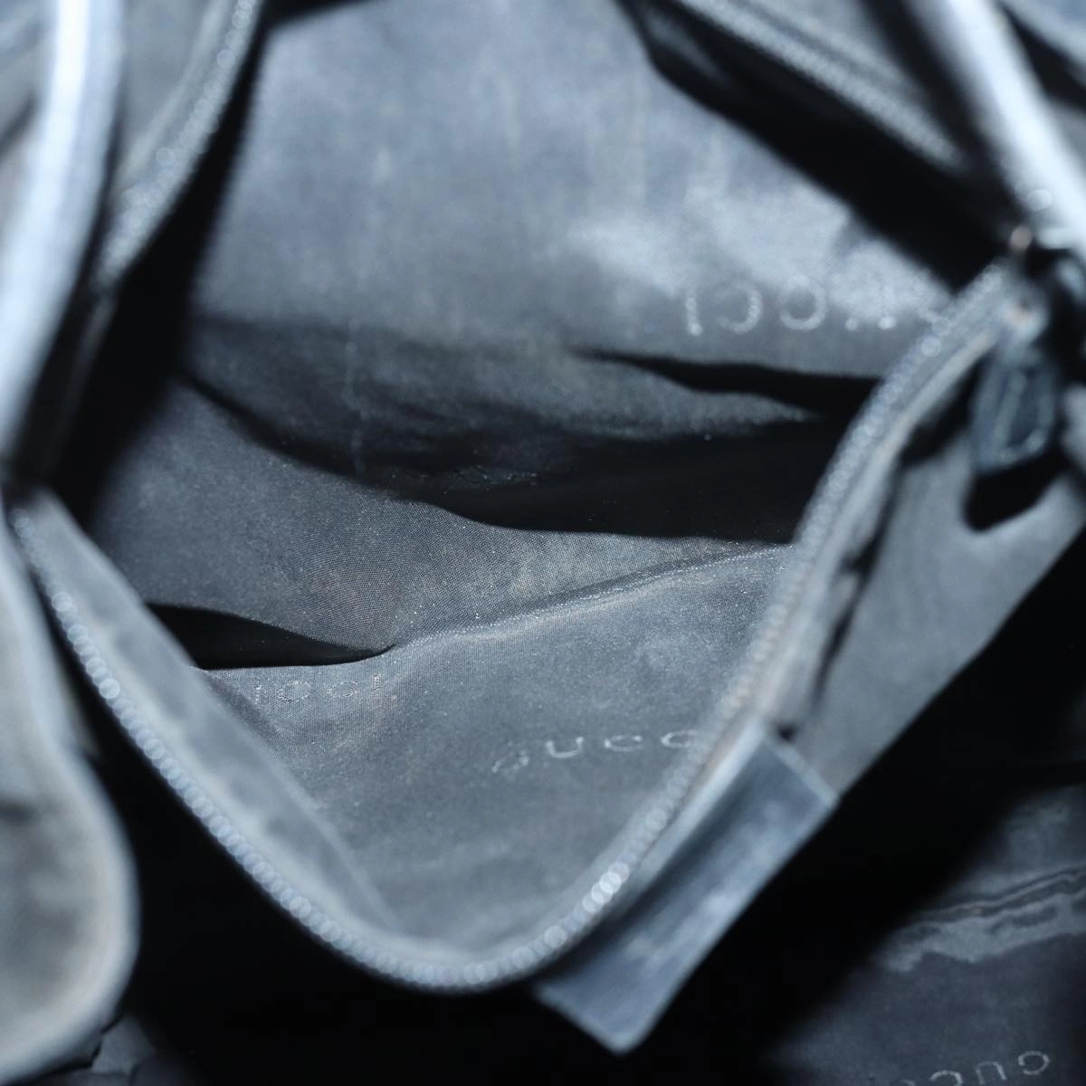 GUCCI Backpack Nylon Leather Black  85892