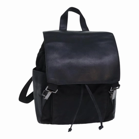 GUCCI Backpack Nylon Leather Black  85892