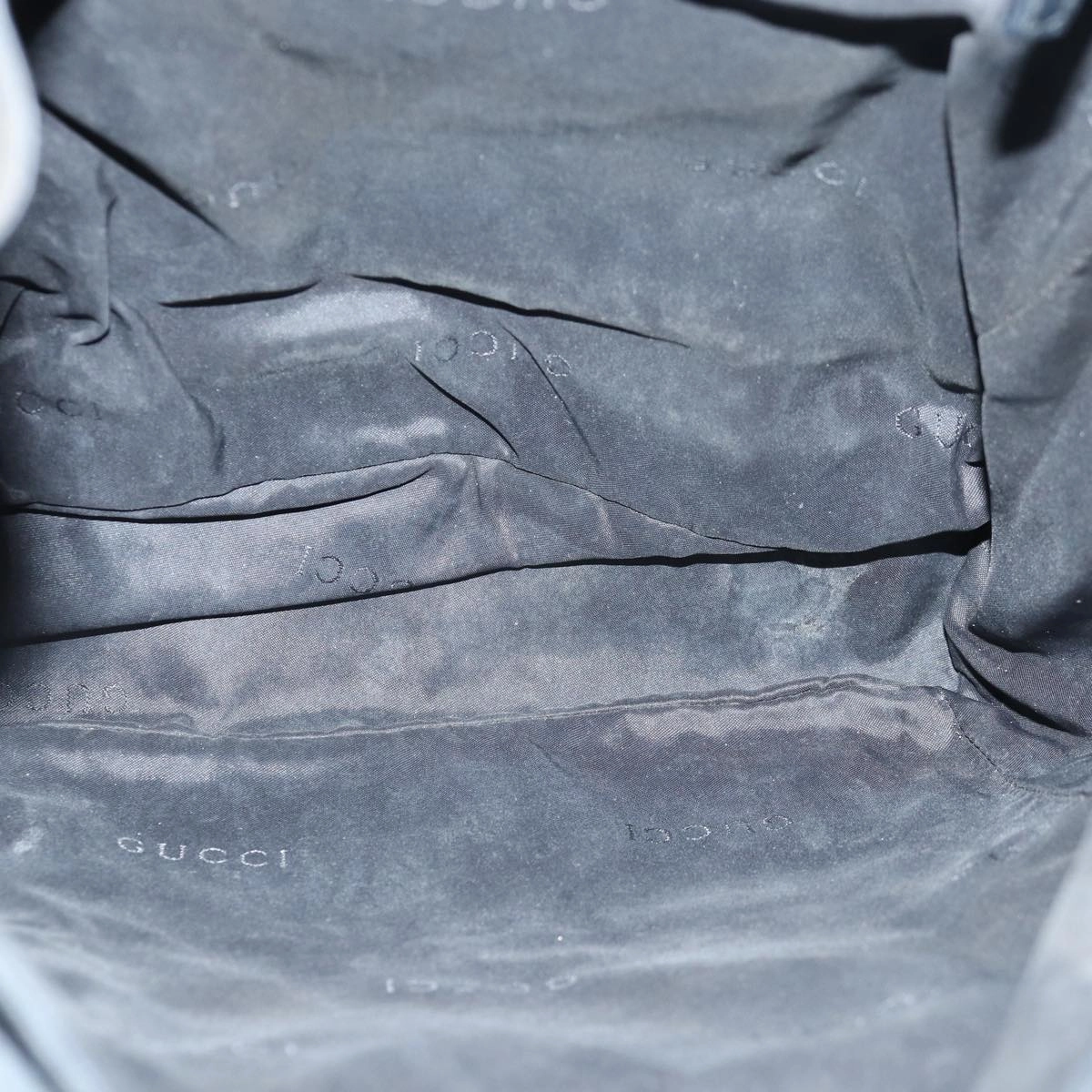 GUCCI Backpack Nylon Leather Black  85892