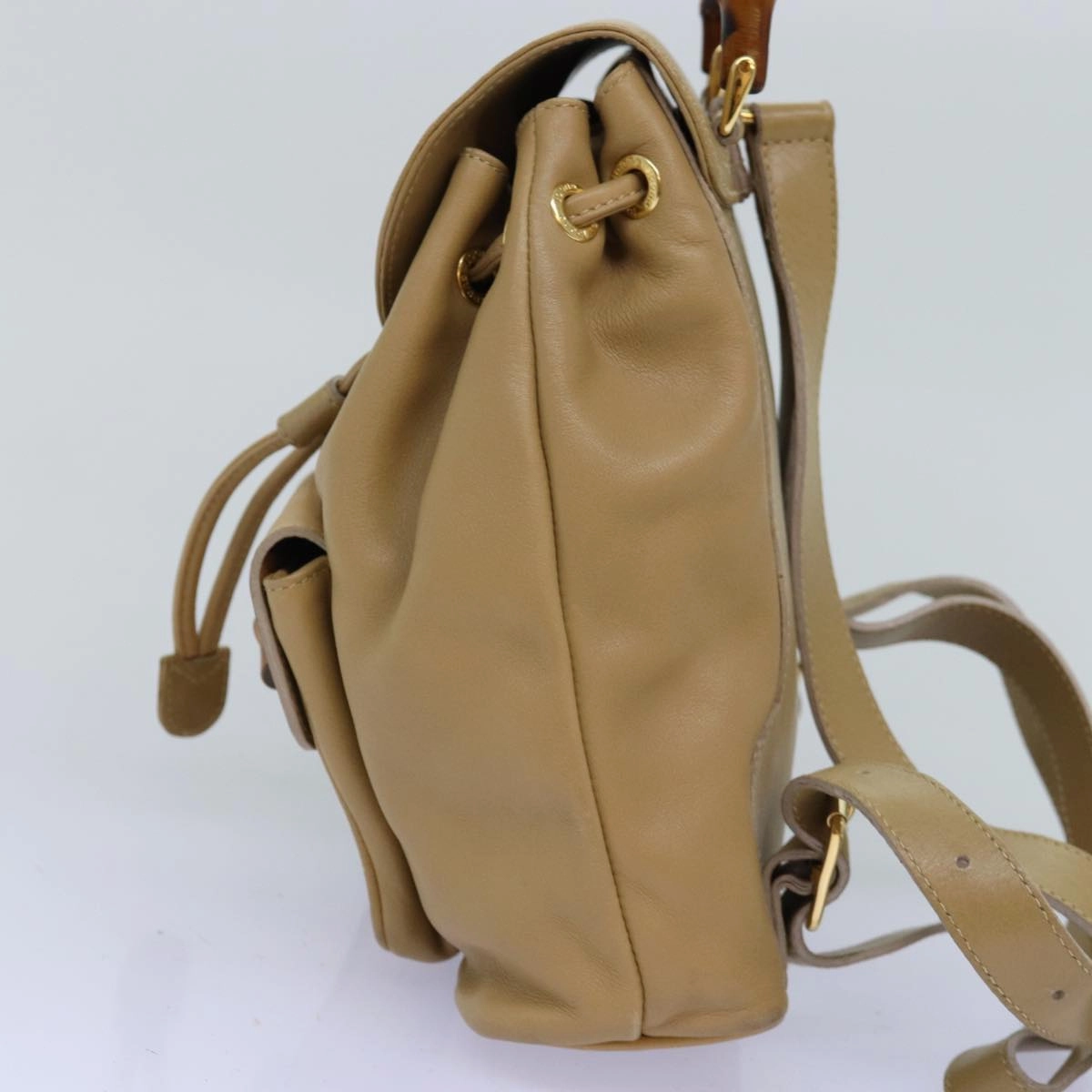 GUCCI Bamboo Backpack Leather Beige 003 2058 0030  74427