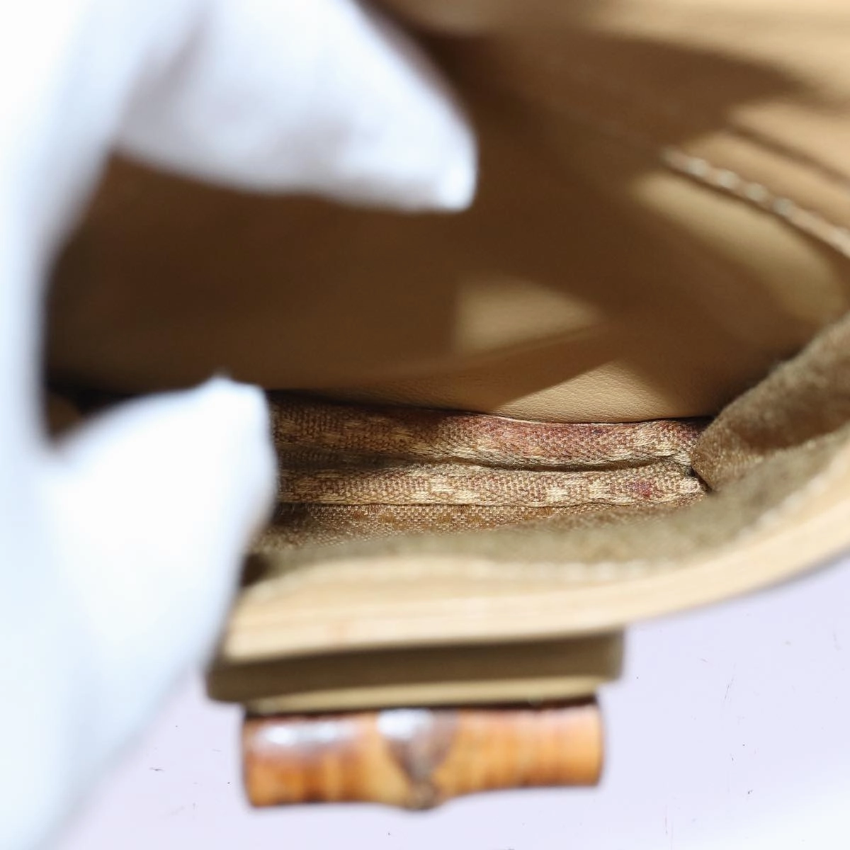 GUCCI Bamboo Backpack Leather Beige 003 2058 0030  74427