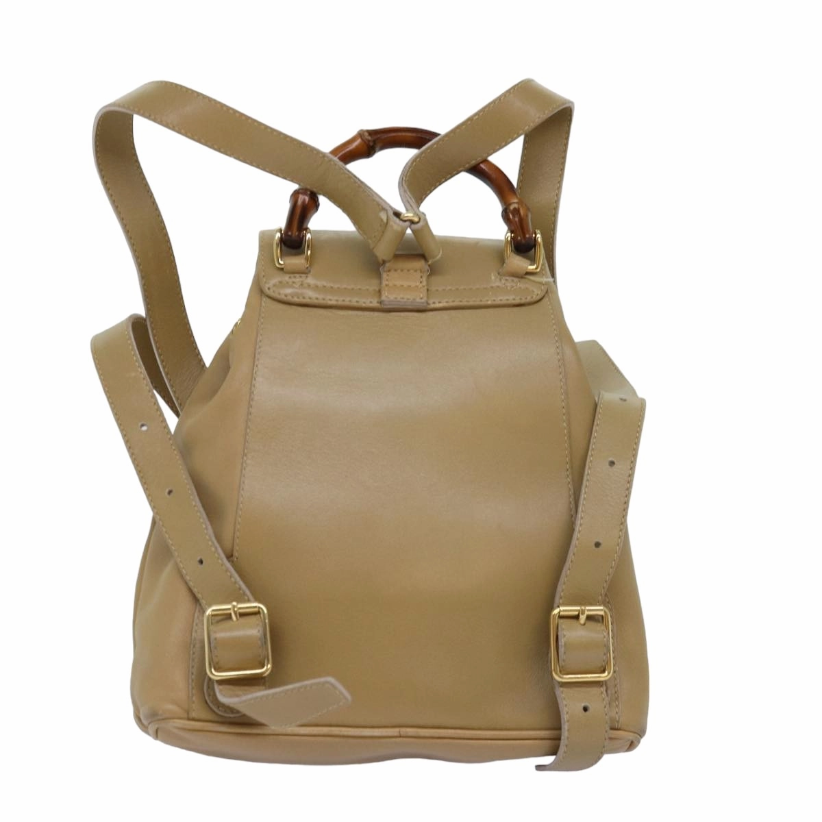 GUCCI Bamboo Backpack Leather Beige 003 2058 0030  74427