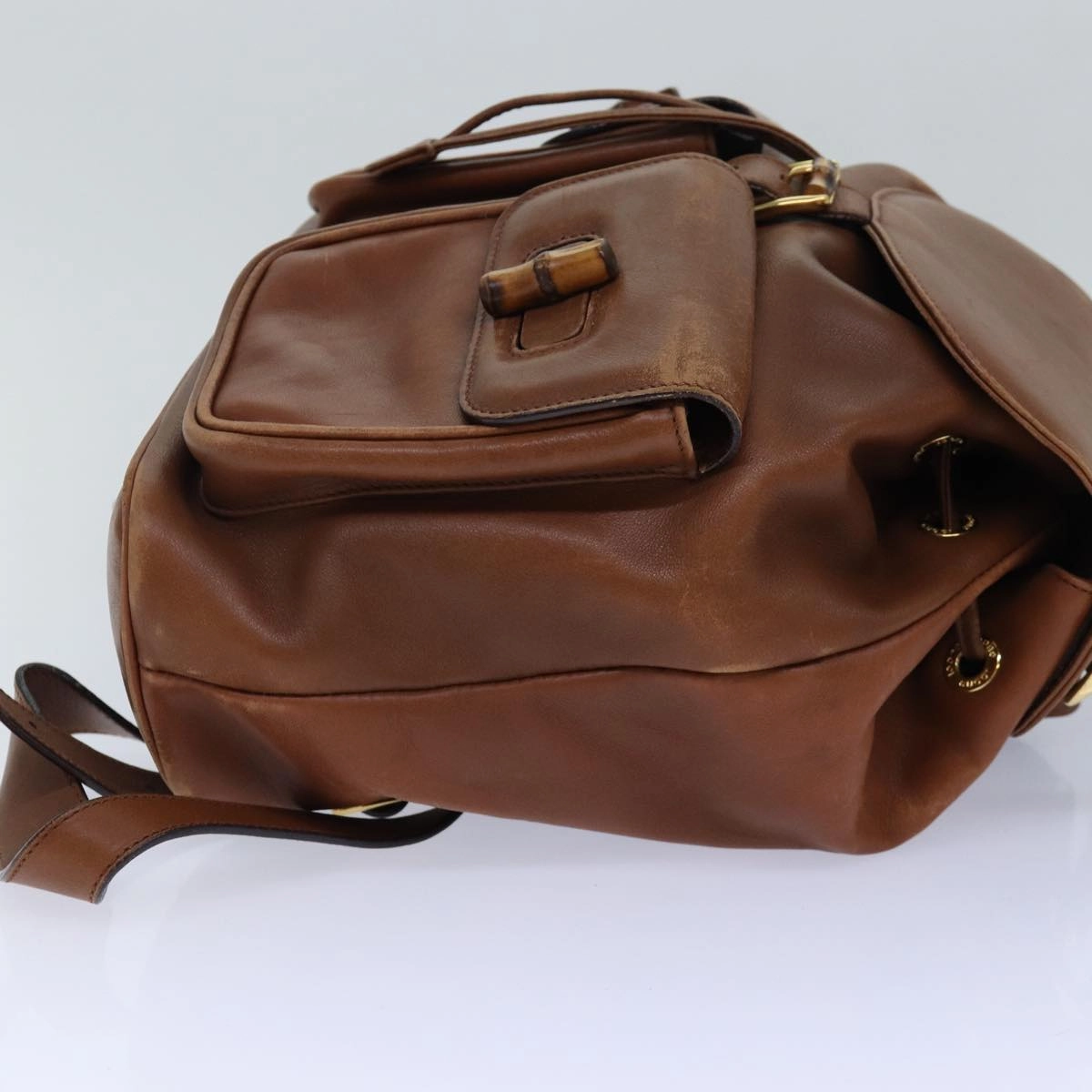GUCCI Bamboo Backpack Leather Brown  ep5157