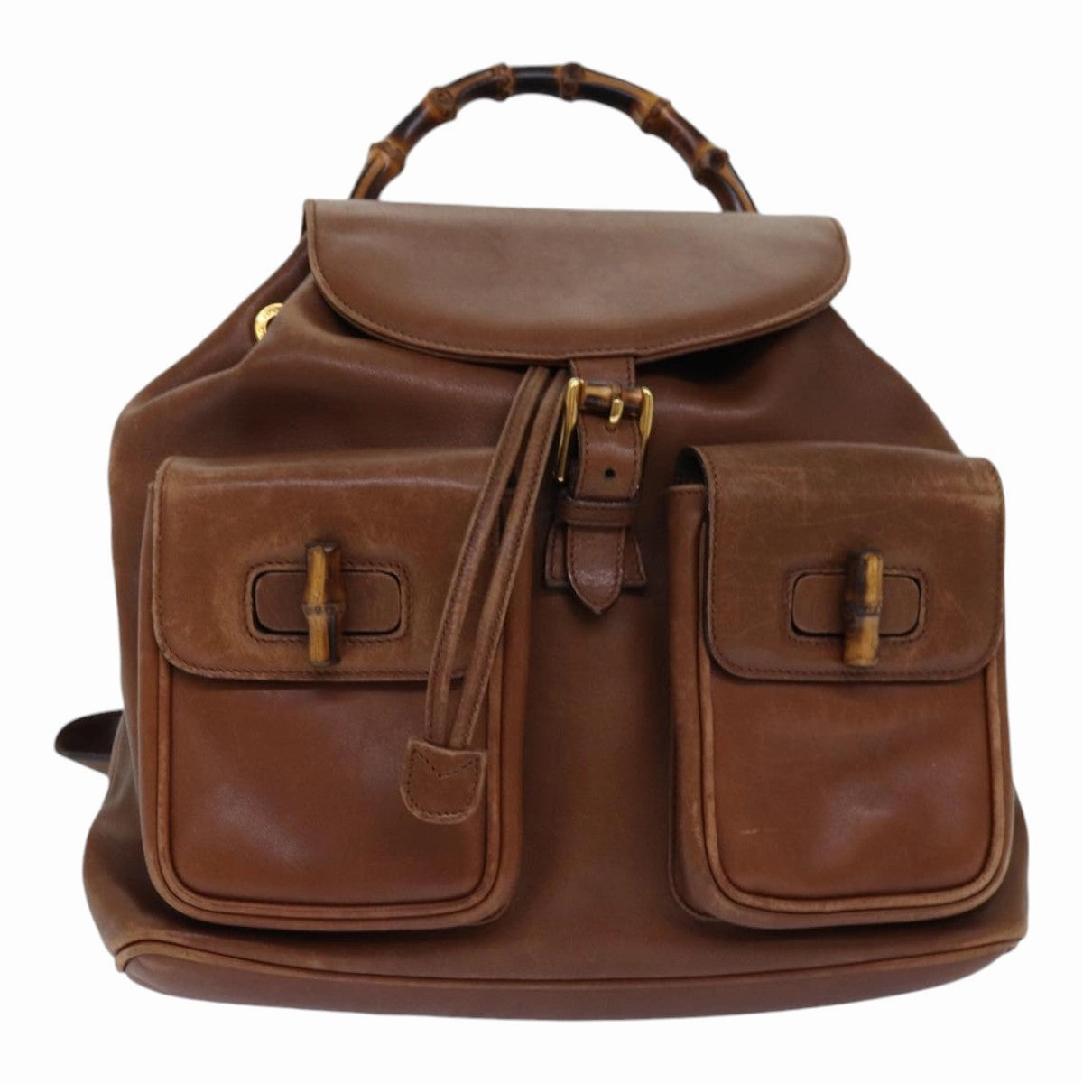 GUCCI Bamboo Backpack Leather Brown  ep5157