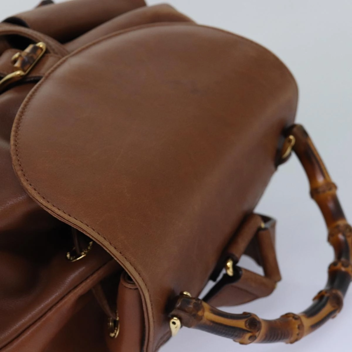 GUCCI Bamboo Backpack Leather Brown  ep5157