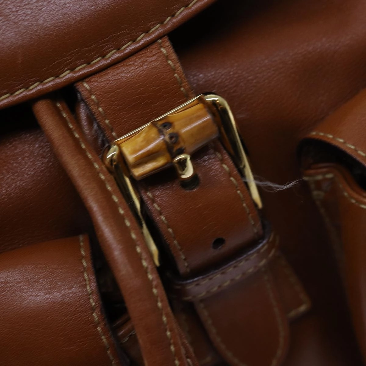 GUCCI Bamboo Backpack Leather Brown Gold 003 2058 0016  ar12268