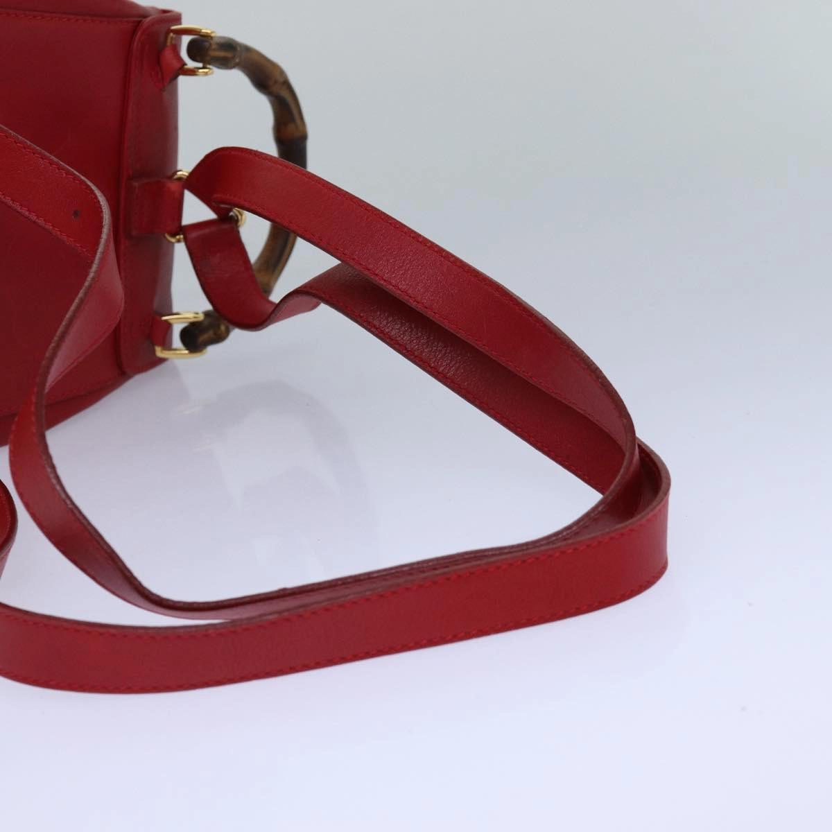 GUCCI Bamboo Backpack Leather Red 003 1705 0030  ar12168