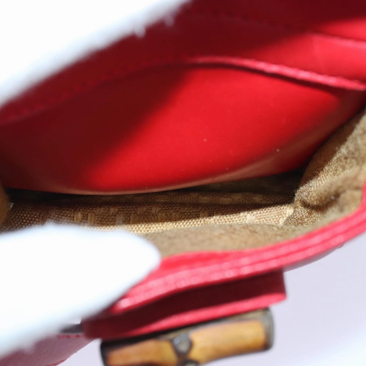 GUCCI Bamboo Backpack Leather Red 003 1705 0030  ar12168