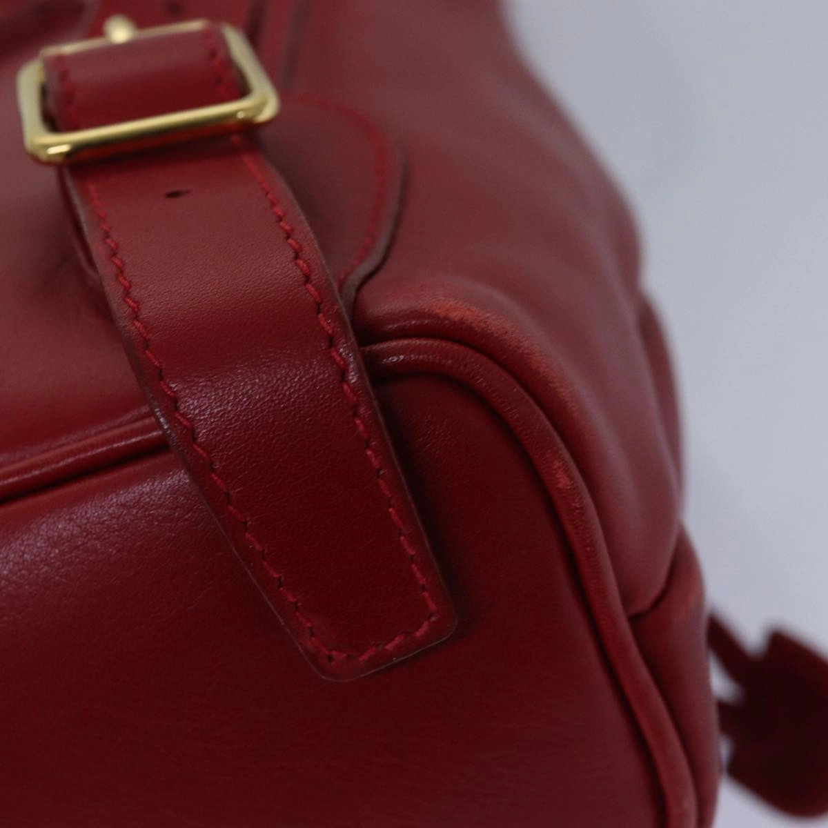 GUCCI Bamboo Backpack Leather Red 003 1705 0030  ar12168