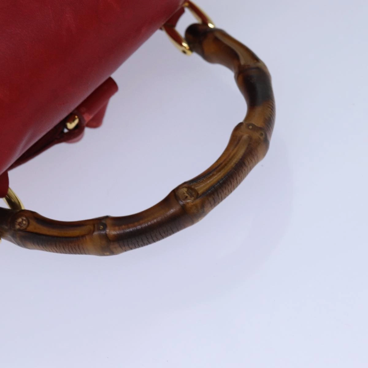 GUCCI Bamboo Backpack Leather Red 003 1705 0030  ar12168