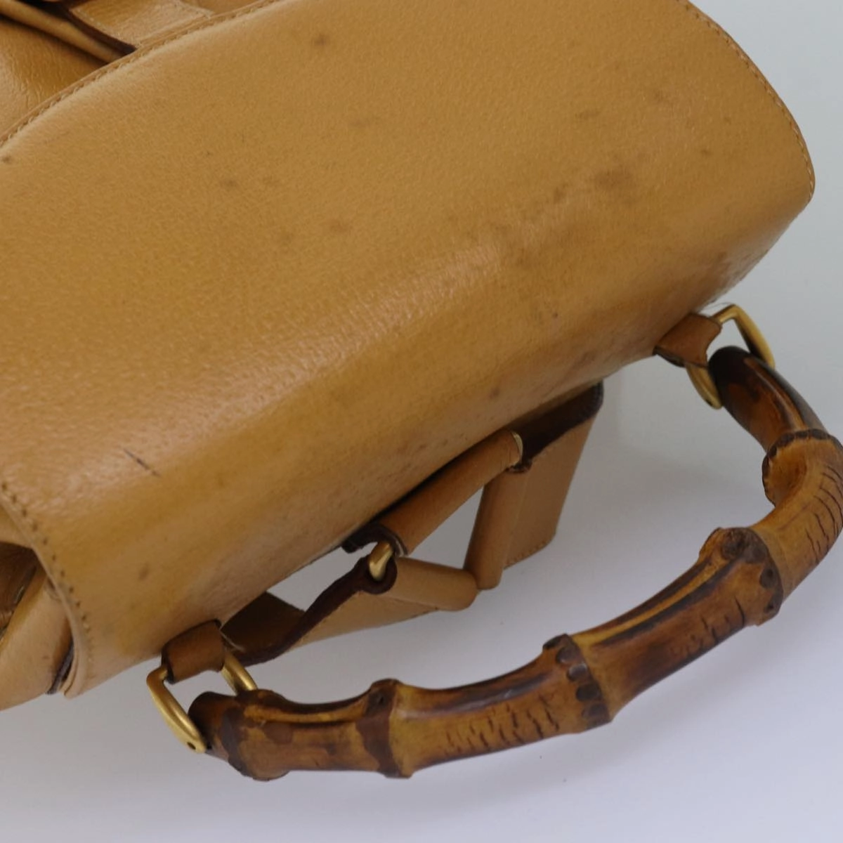 GUCCI Bamboo Backpack Leather Yellow 003 2058 0016  th5025