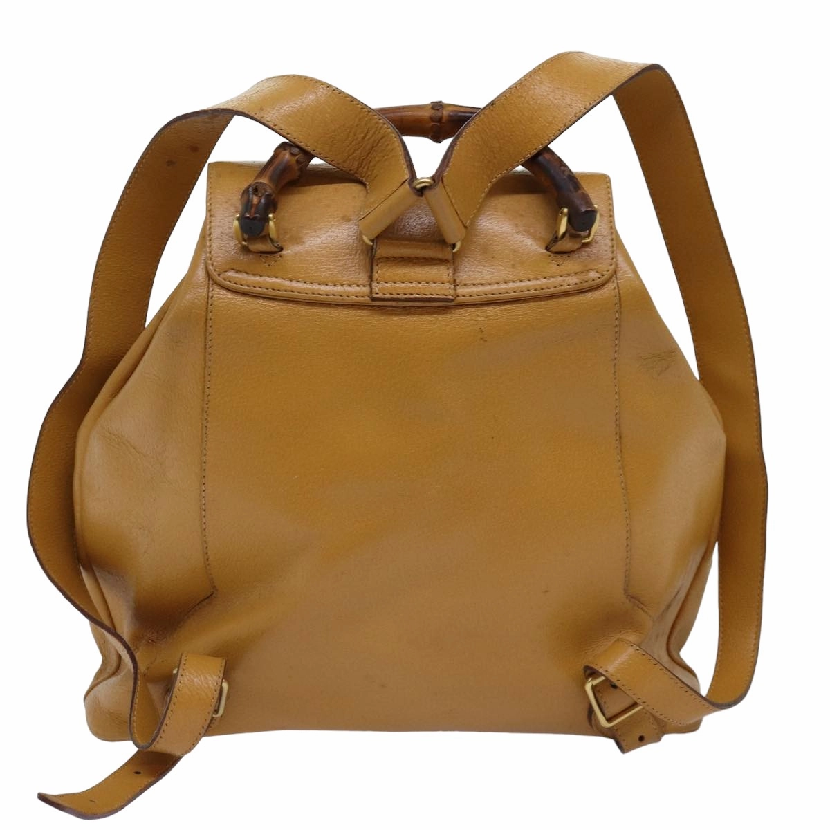 GUCCI Bamboo Backpack Leather Yellow 003 2058 0016  th5025