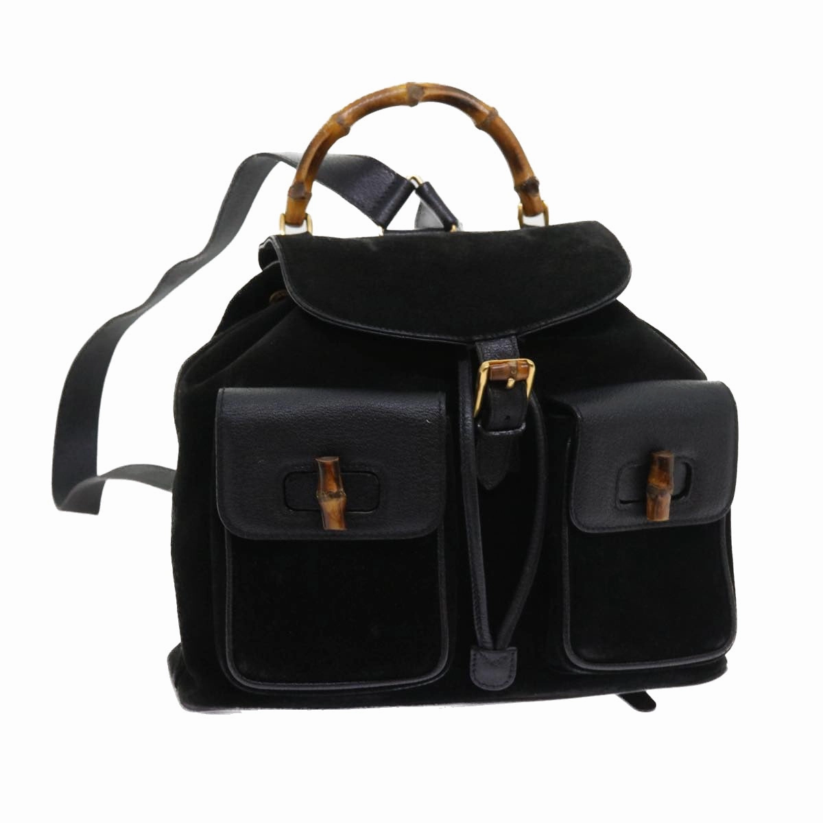 GUCCI Bamboo Backpack Suede Black 003 2058 0016  ep2009