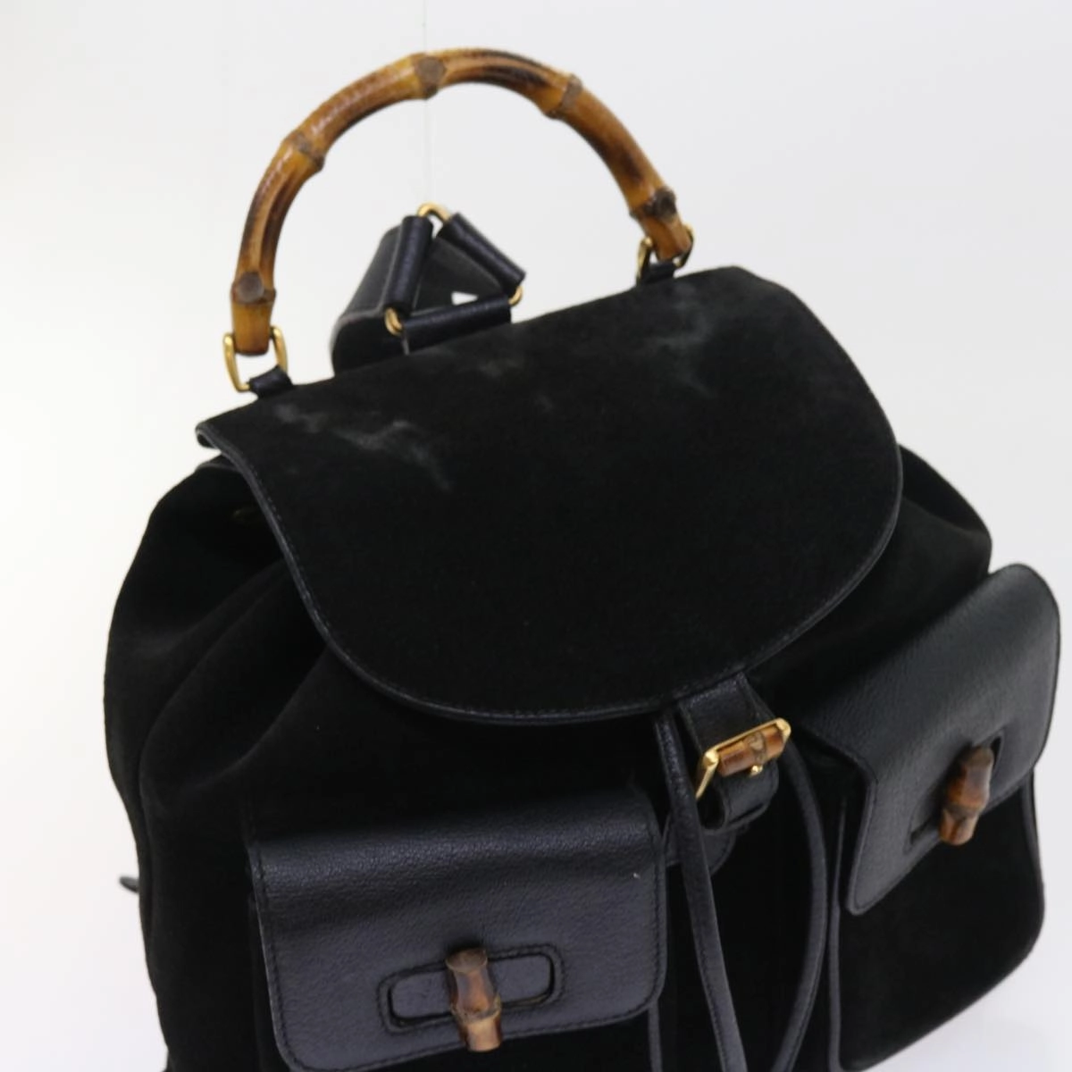 GUCCI Bamboo Backpack Suede Black 003 2058 0016  ep2009