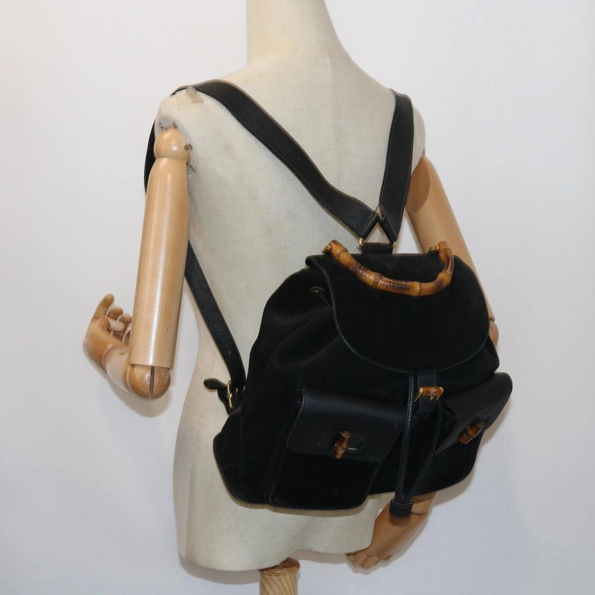 GUCCI Bamboo Backpack Suede Black 003 2058 0016  ep2009