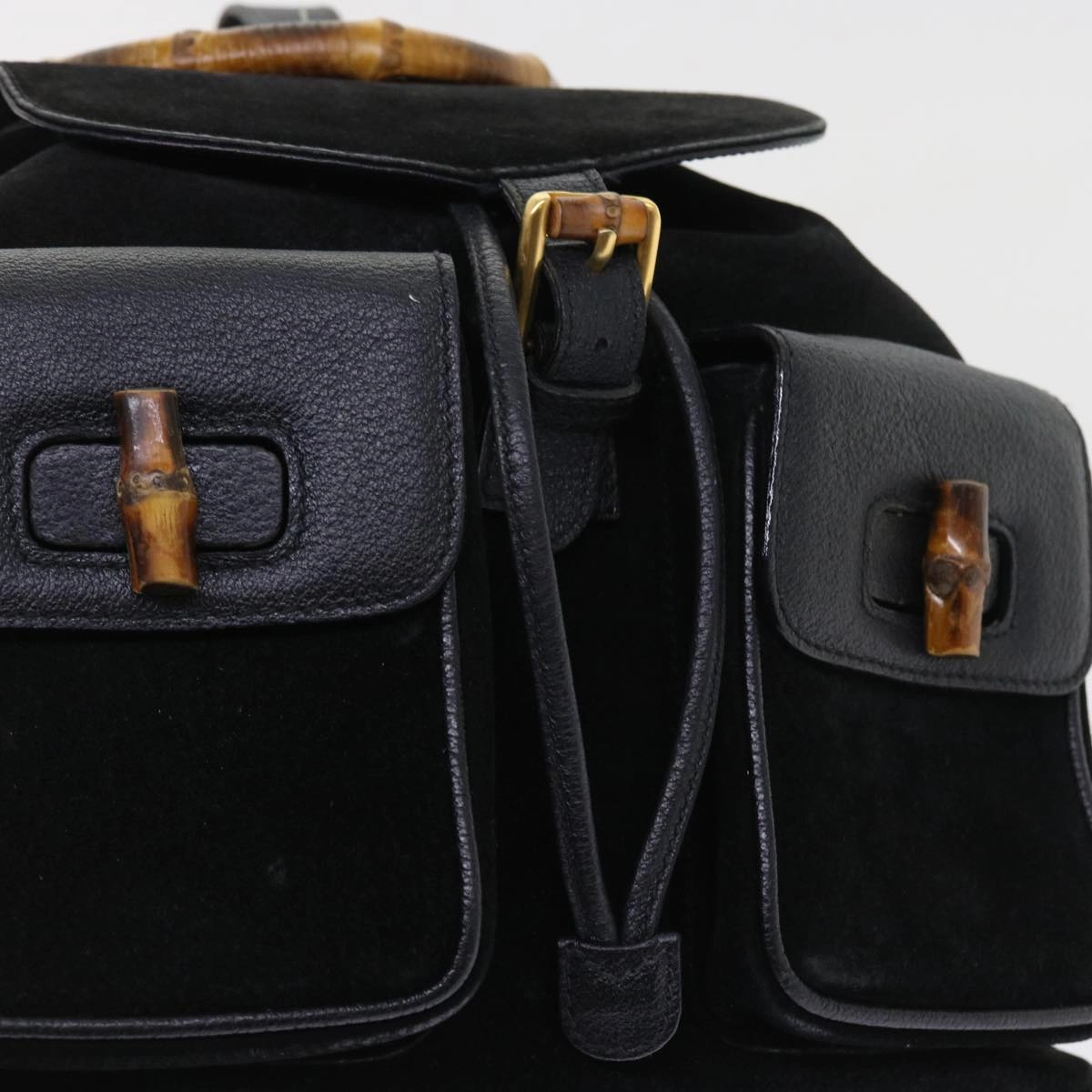 GUCCI Bamboo Backpack Suede Black 003 2058 0016  ep2009