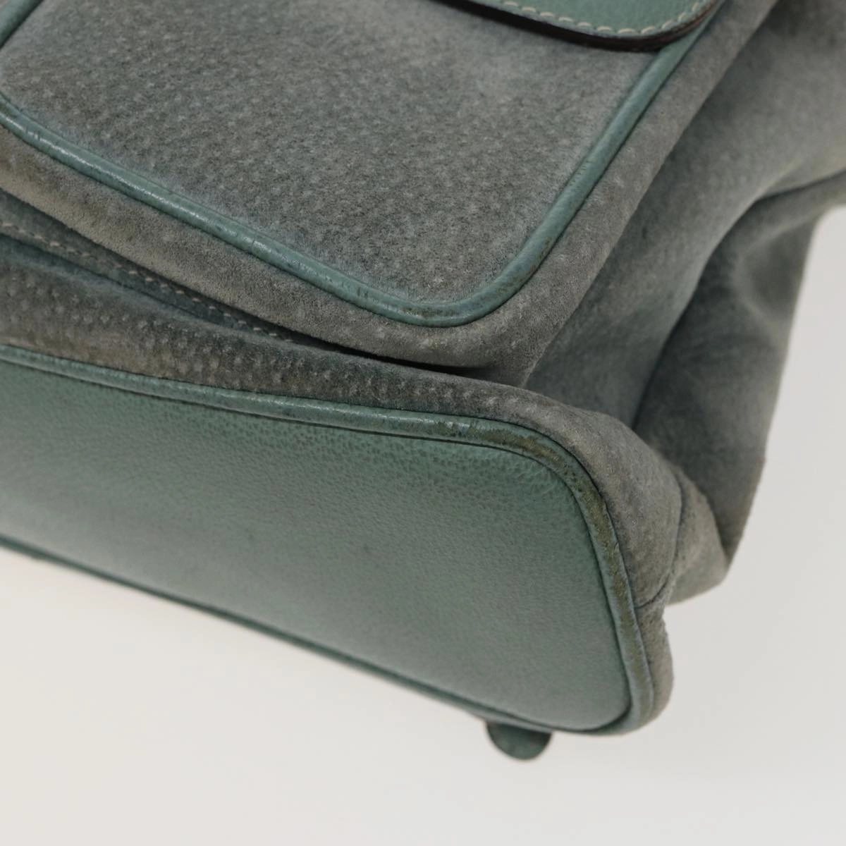 GUCCI Bamboo Backpack Suede Blue 003 1998 0016  76388