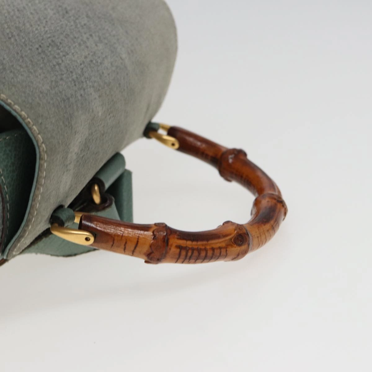 GUCCI Bamboo Backpack Suede Blue 003 1998 0016  76388