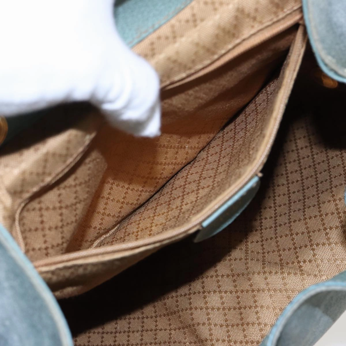GUCCI Bamboo Backpack Suede Blue 003 1998 0016  76388