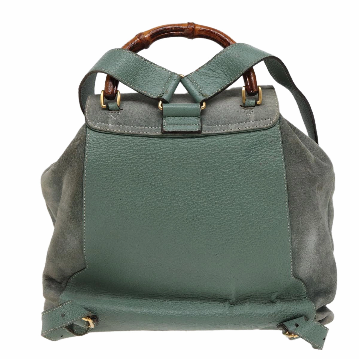 GUCCI Bamboo Backpack Suede Blue 003 1998 0016  76388