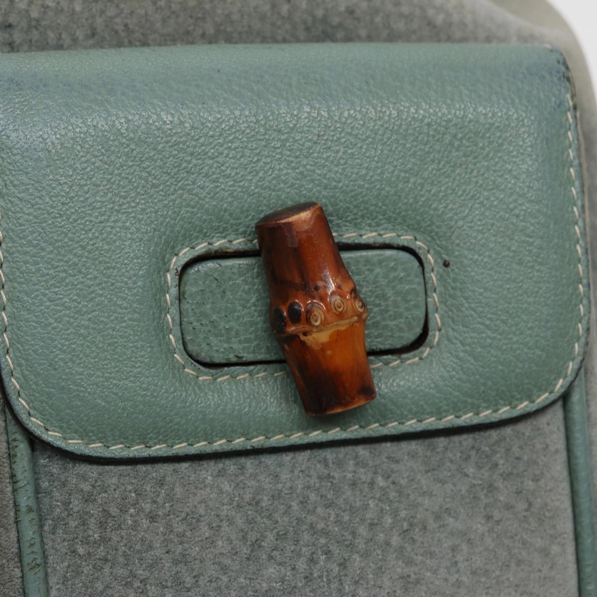 GUCCI Bamboo Backpack Suede Blue 003 1998 0016  76388