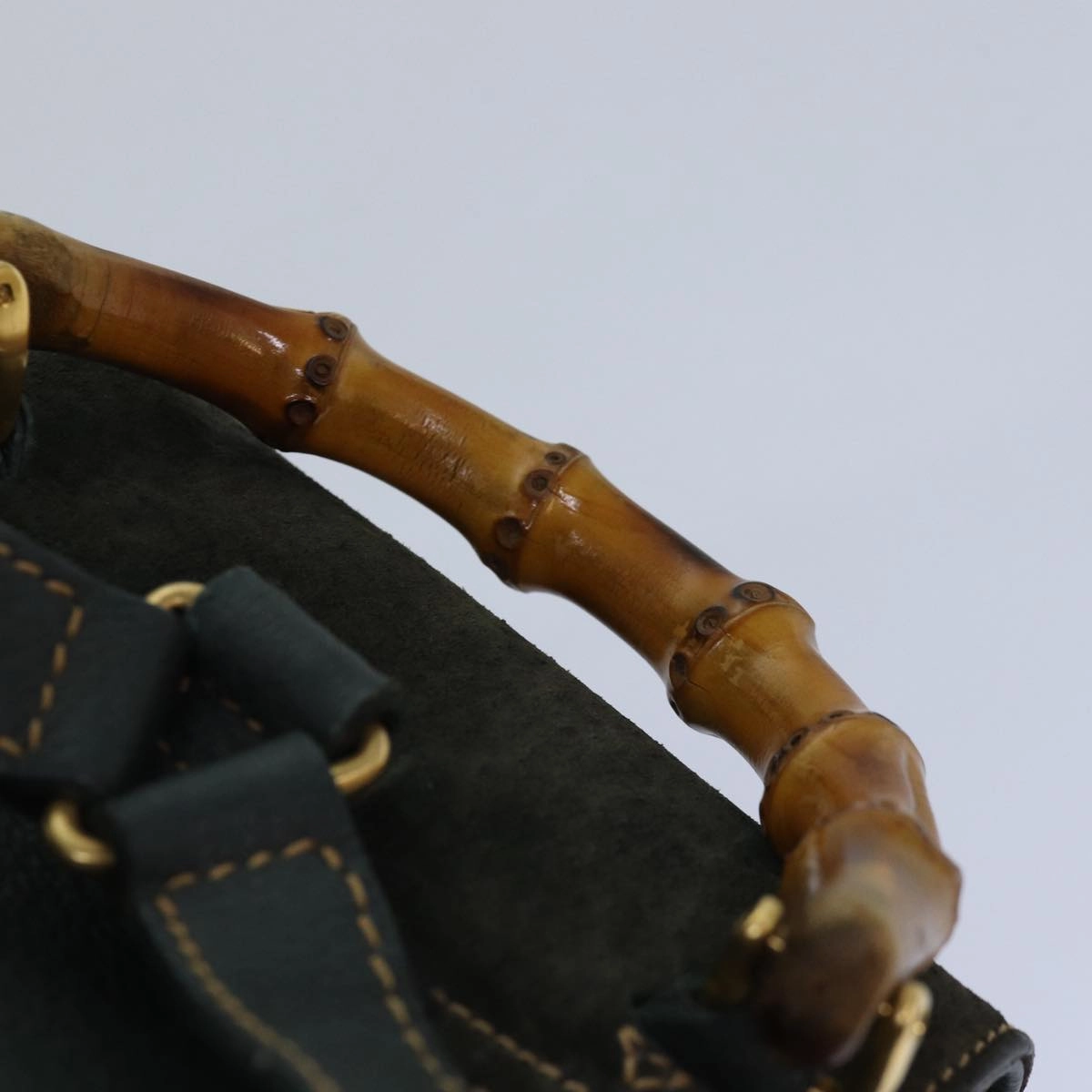 GUCCI Bamboo Backpack Suede Khaki 003 1705 0030  th5168