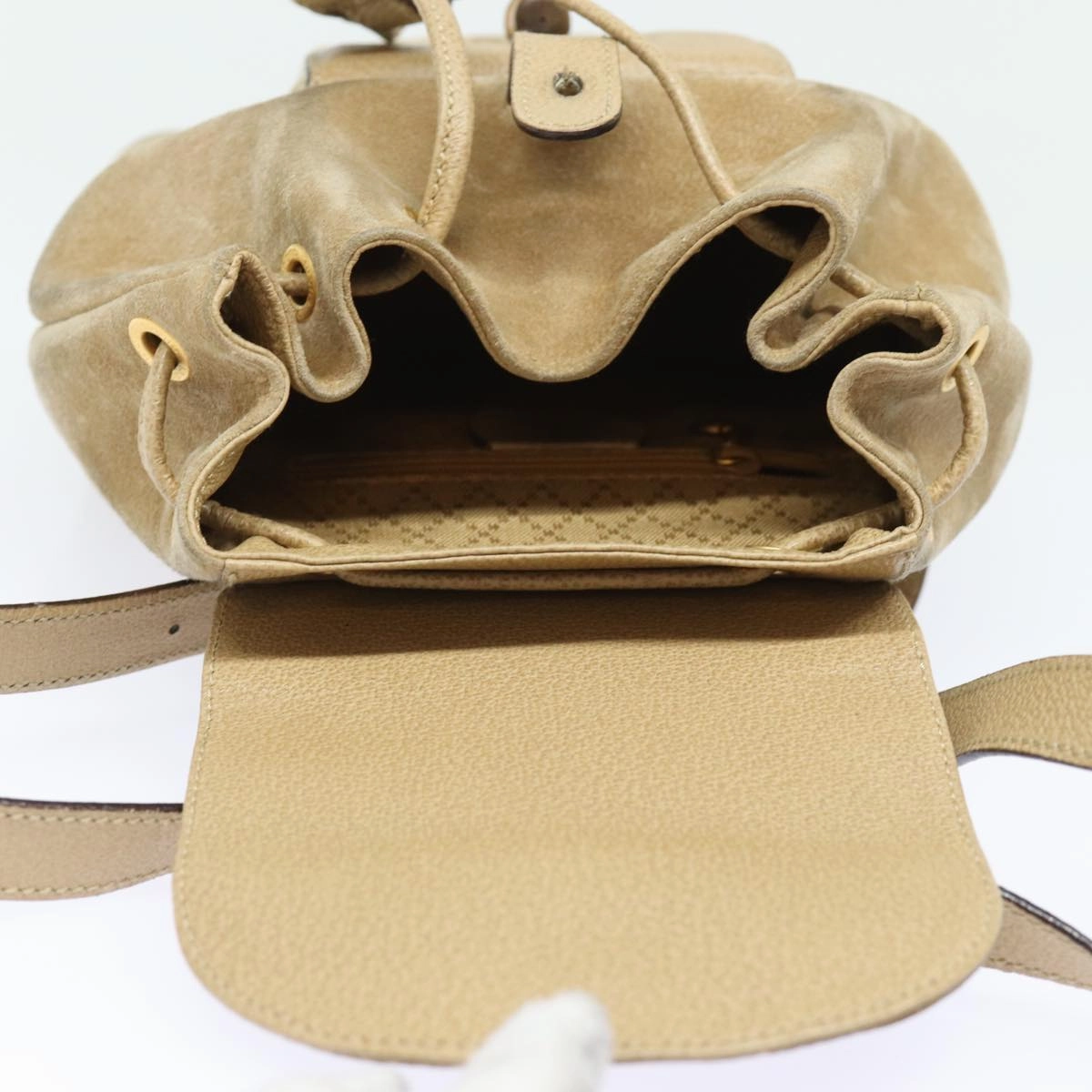 GUCCI Bamboo Backpack Suede Leather Beige 003 1705 0030  81152