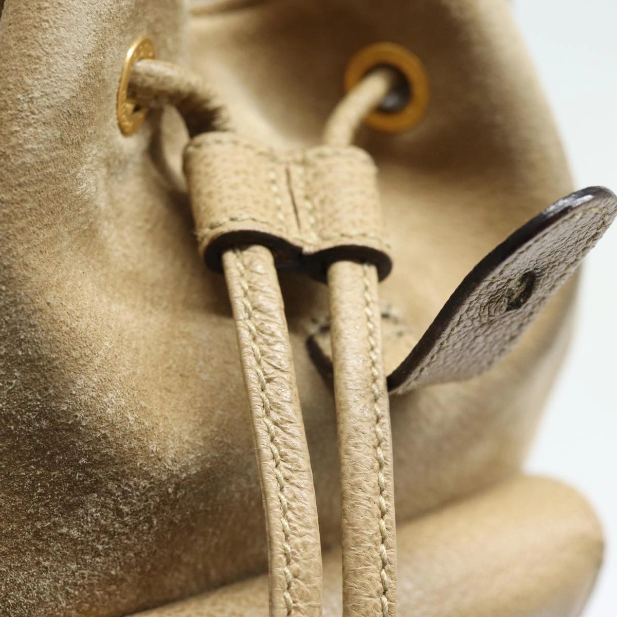 GUCCI Bamboo Backpack Suede Leather Beige 003 1705 0030  81152