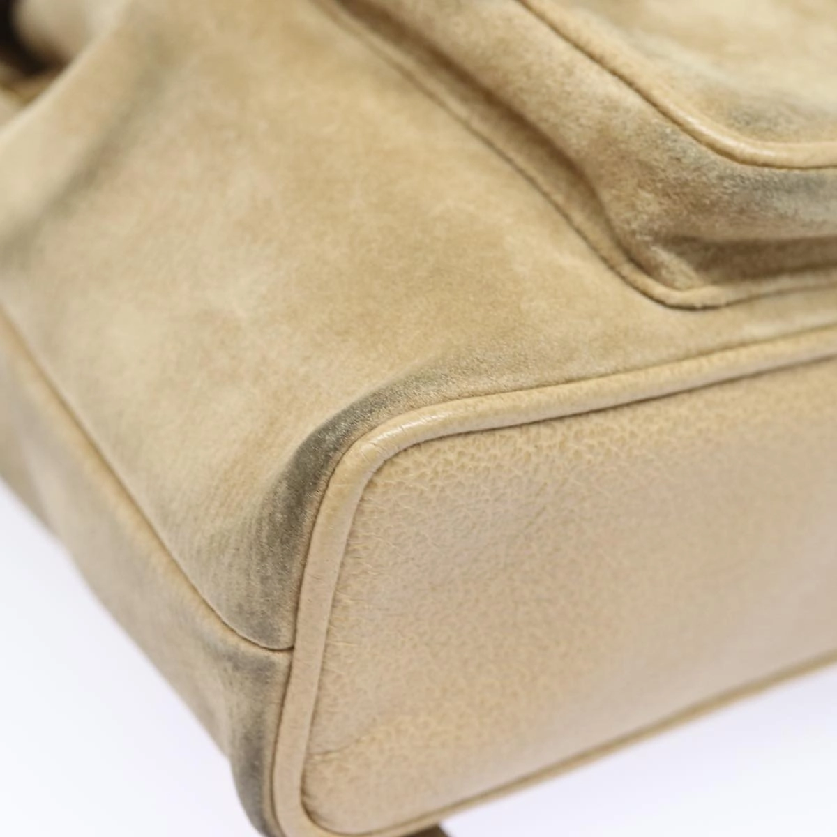 GUCCI Bamboo Backpack Suede Leather Beige 003 1705 0030  81152