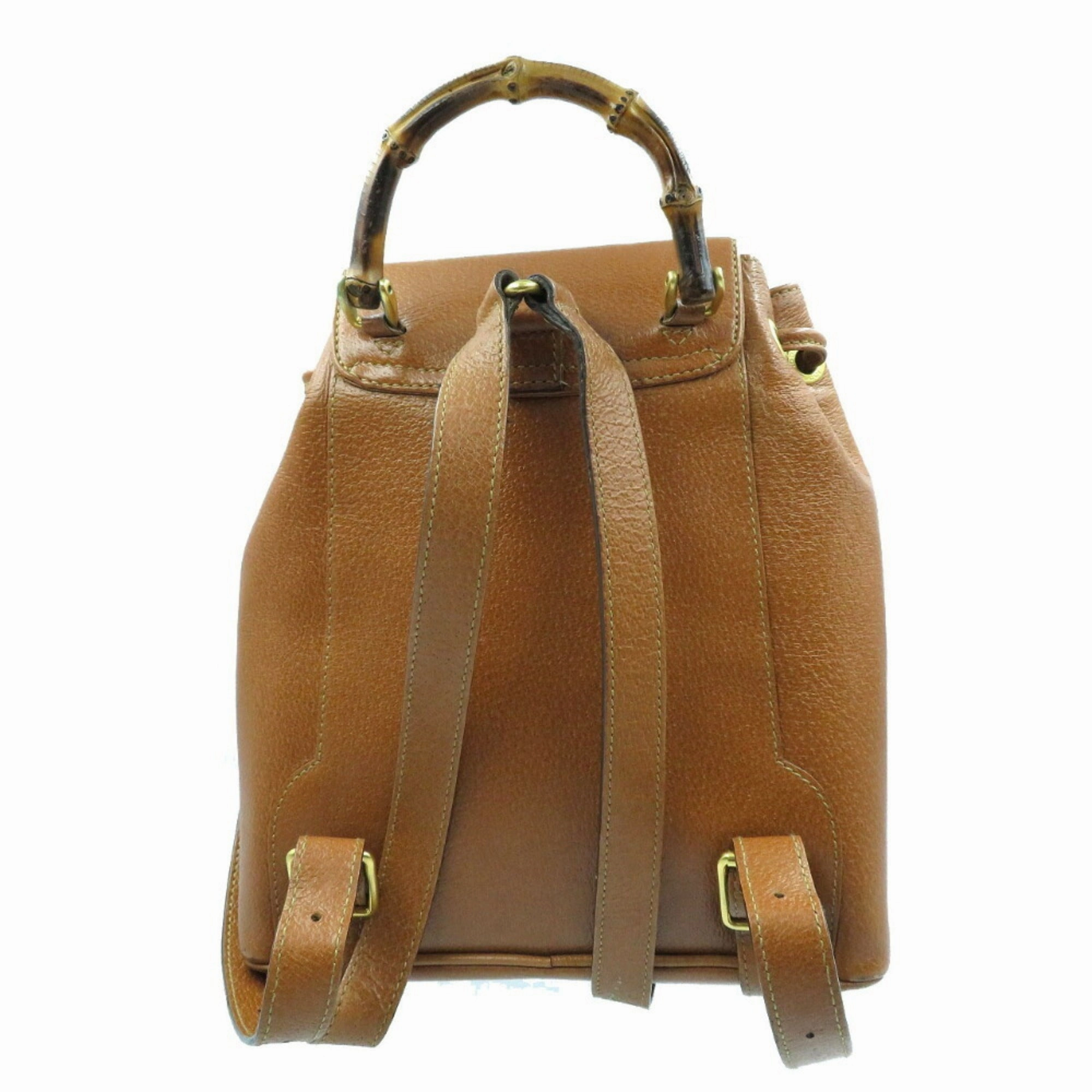 Gucci Bamboo  Bamboo Leather Backpack (Pre-Owned)